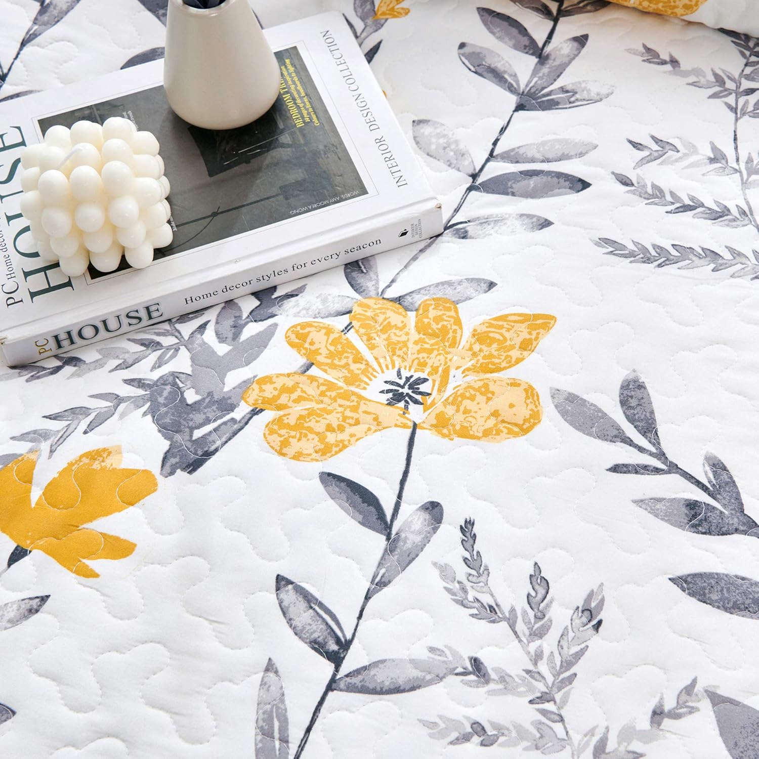 ARL HOME Floral Quilt Bedspread Set Queen Size