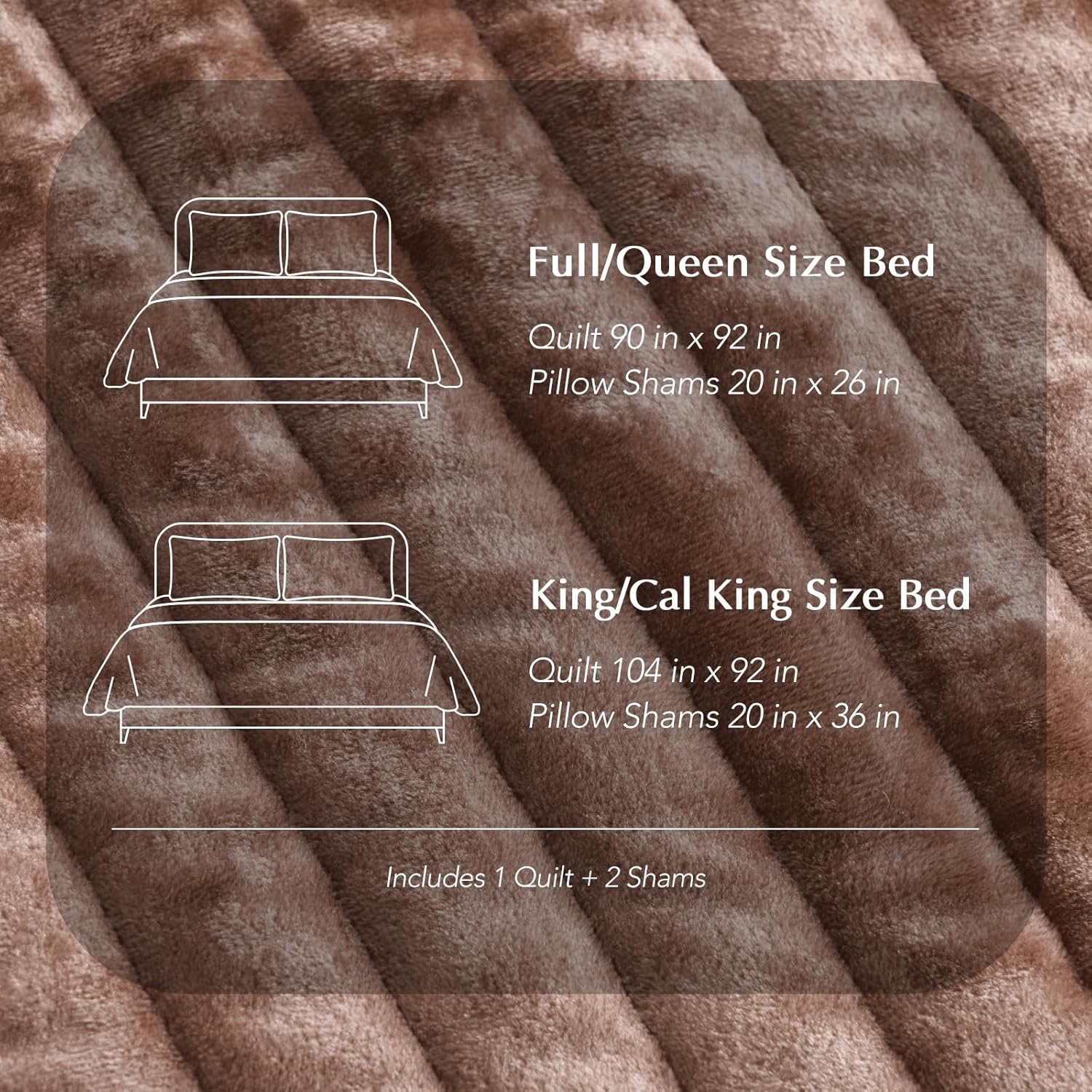 Evergrace Velvet Quilt Set King Size with Terracotta Clay