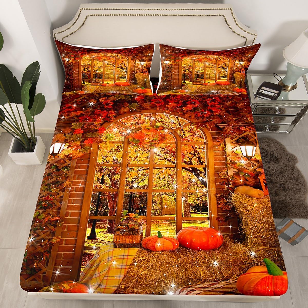 Erosebridal Autumn Harvest King Sheet Set