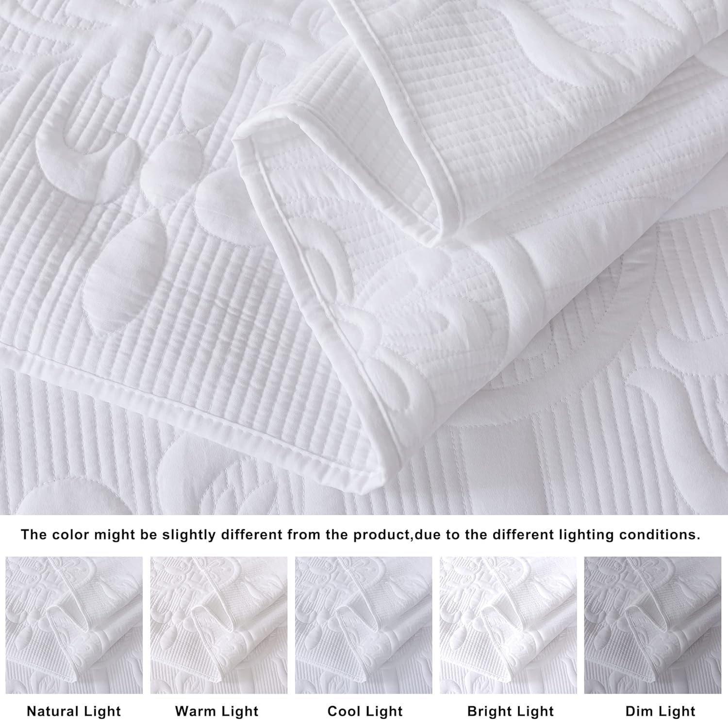 B2EVER Damask Quilt Set Queen Size 90x90 with 2 Pillow Shams