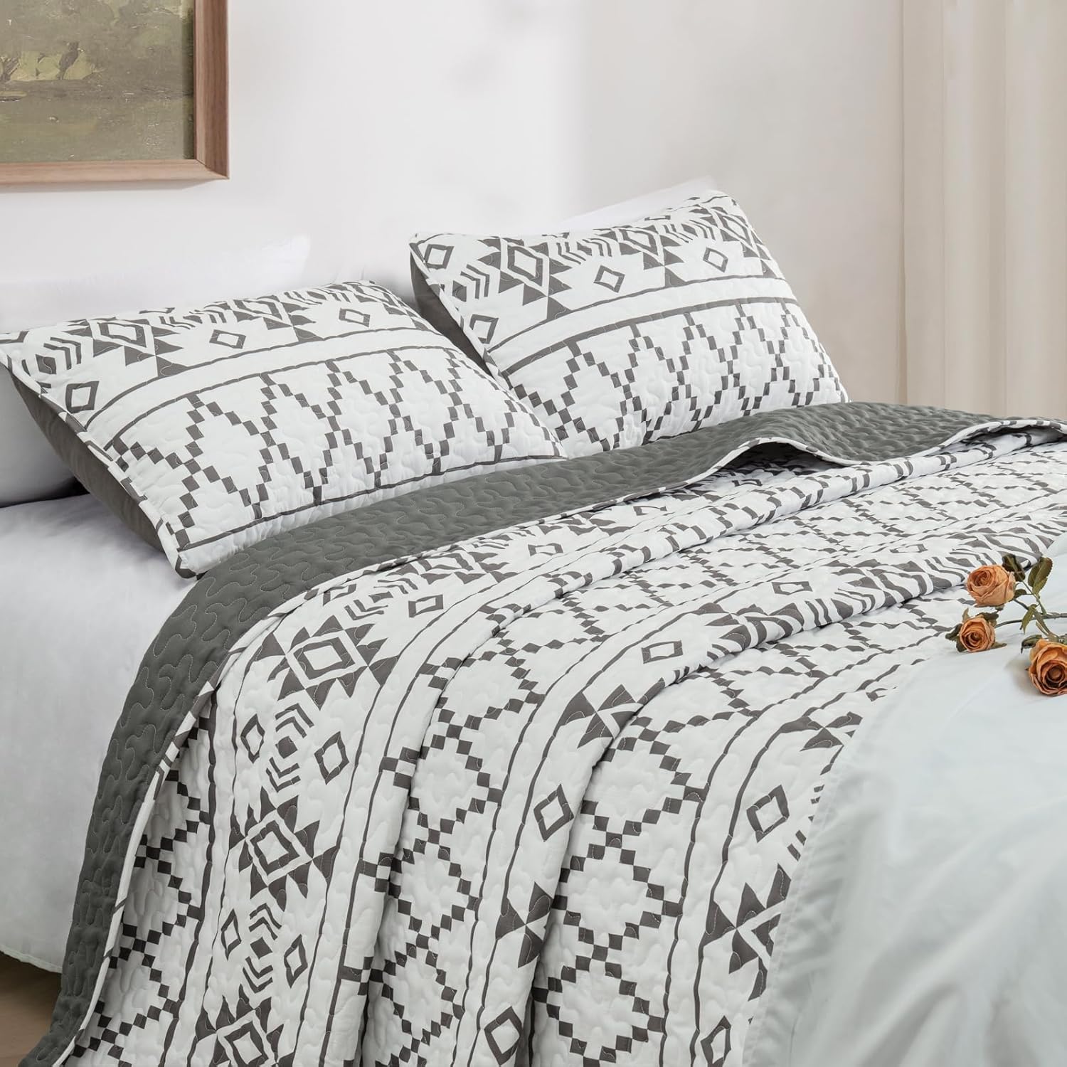Whale Flotilla Reversible Ultra Soft Queen Quilt Set