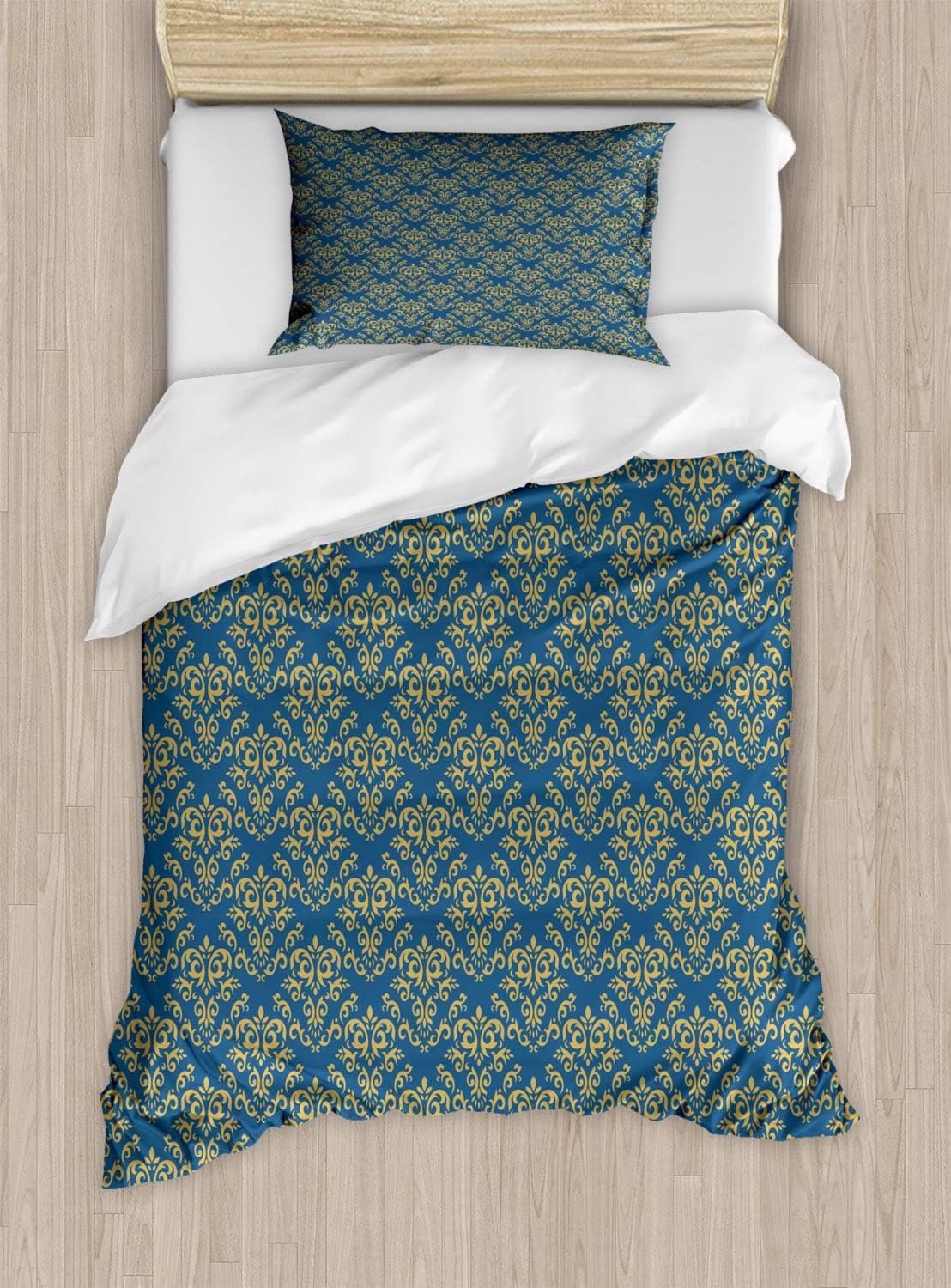 Ambesonne Damask Duvet Cover Set - Twin Size