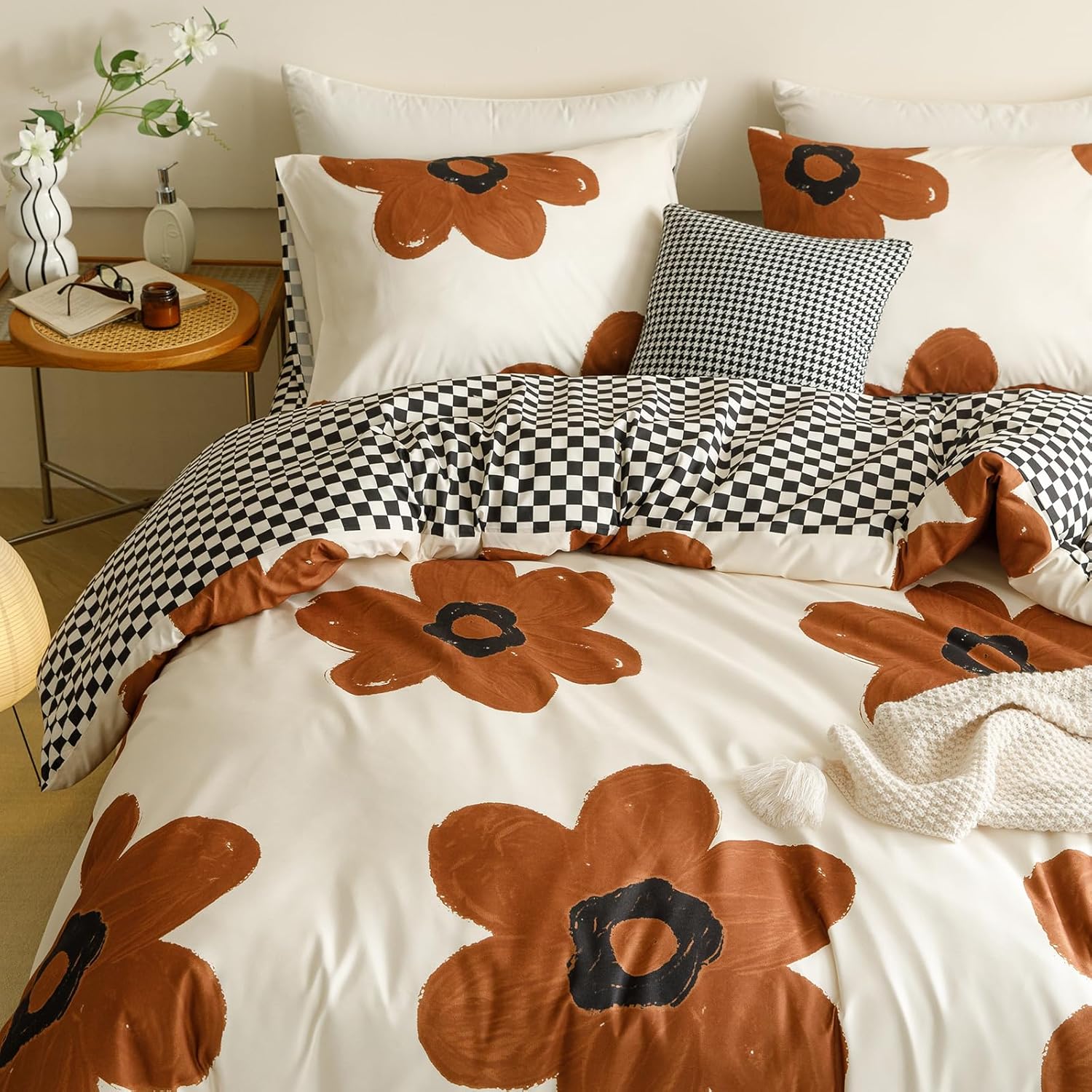Cottonight Cal King Comforter Set with Sunflower and Pumpkin Design