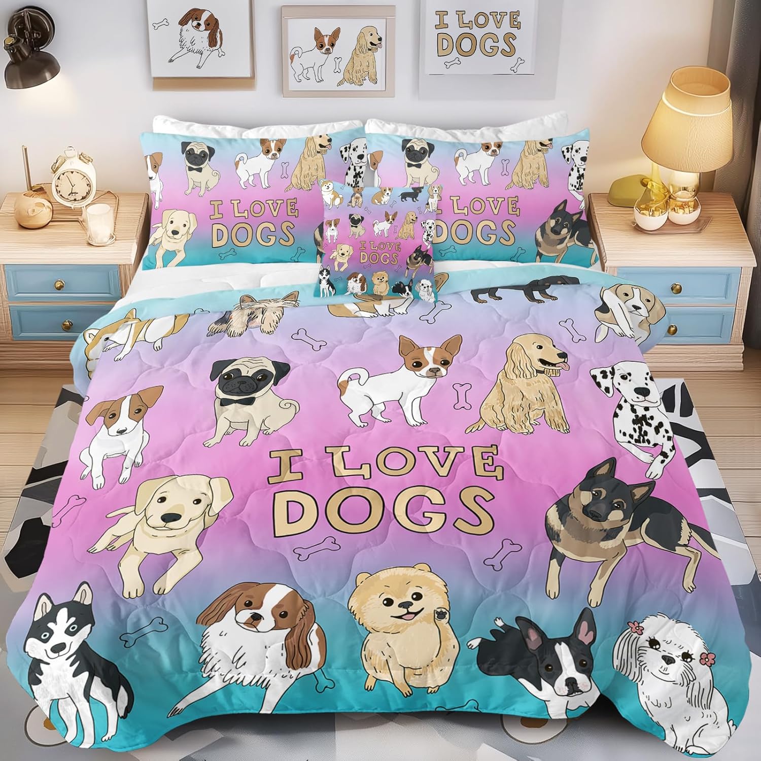 Sleepwish Dog Bone Print Comforter Set for Kids 1