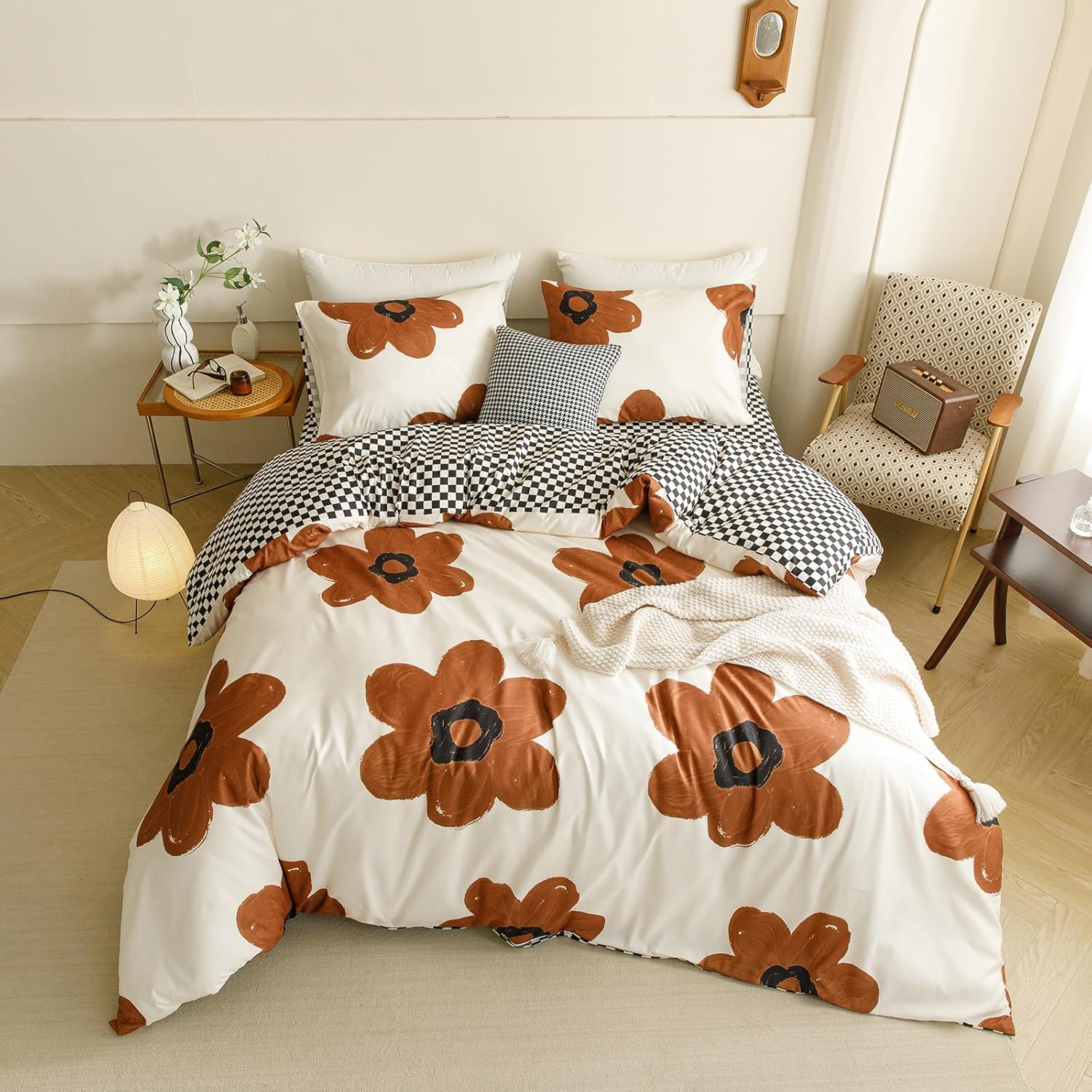 Cottonight Cal King Comforter Set with Sunflower and Pumpkin Design