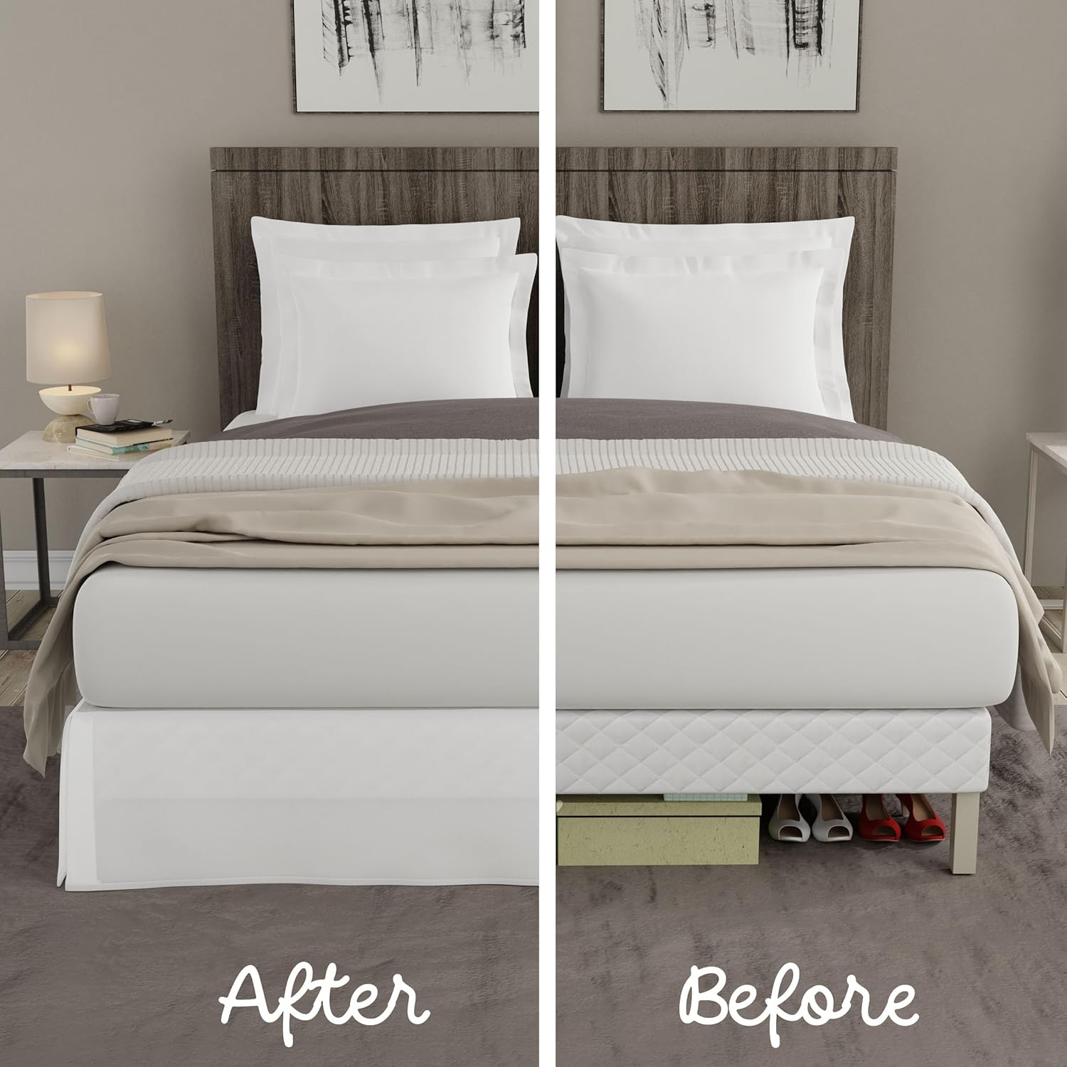TODAYS HOME 14 Drop Bed Skirt Dust Ruffle Twin Ivory