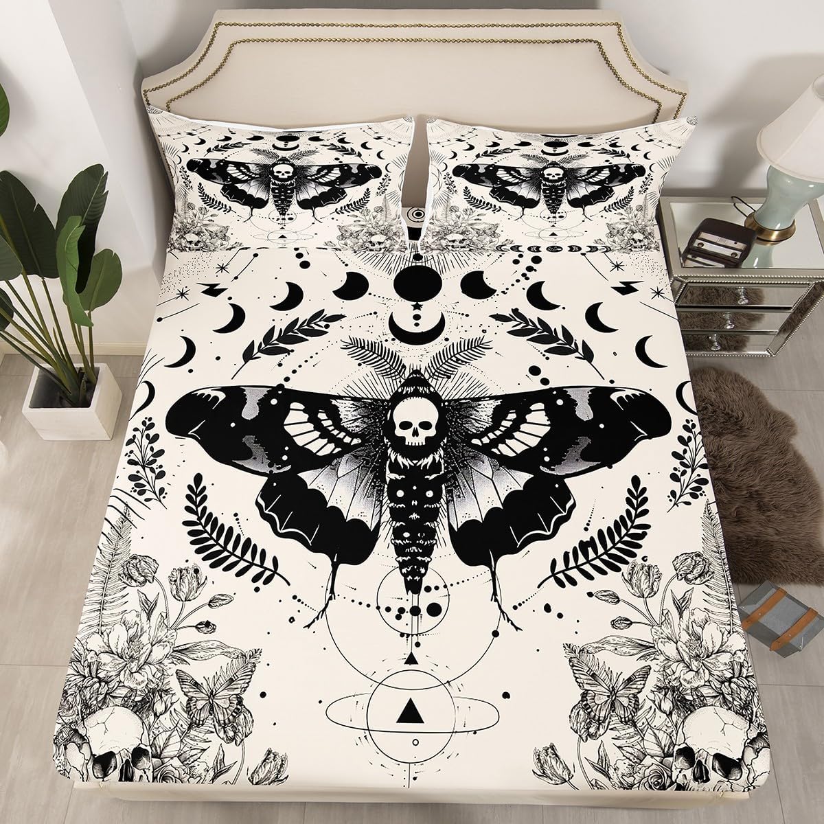 Feelyou Kids Death Moth Sheet Set King Size 4Pcs 1