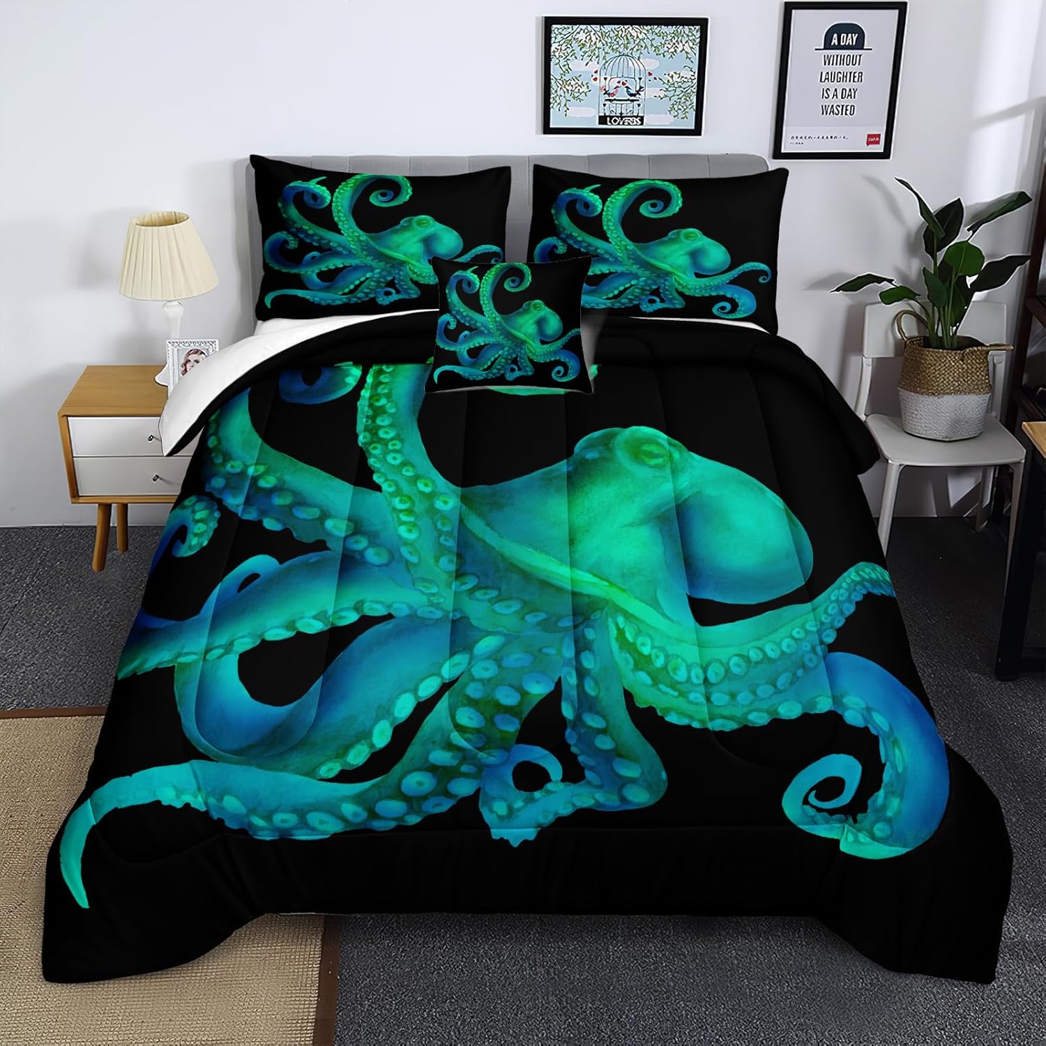 Bedbay Ocean Octopus Queen Comforter Set