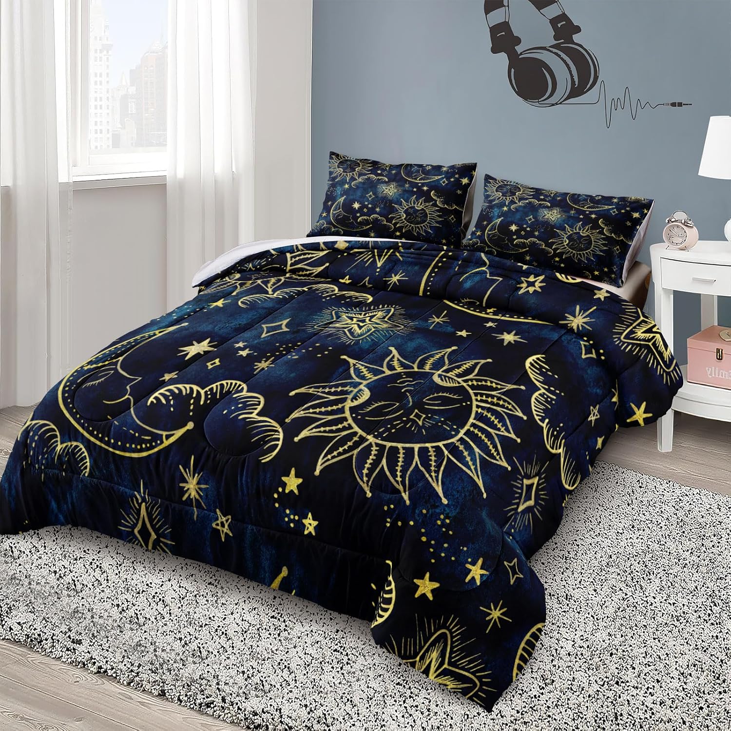 Merryword Sun Moon Comforter Set King Size 1