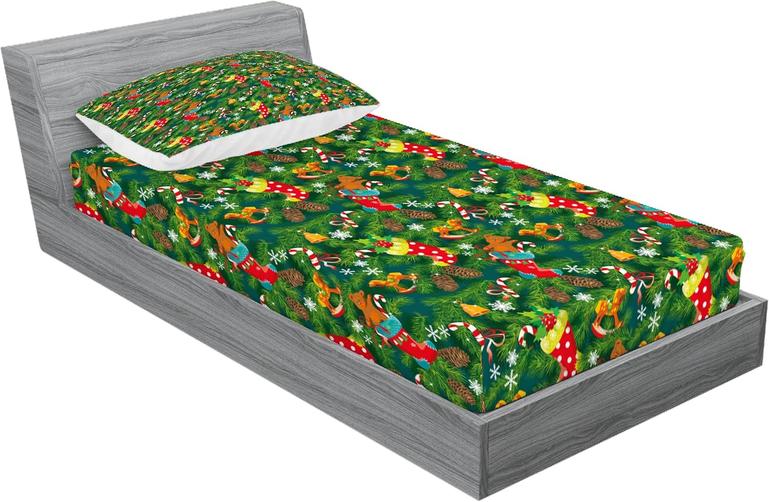 Ambesonne Christmas Sheet Pillow Sham Set Twinxl Size