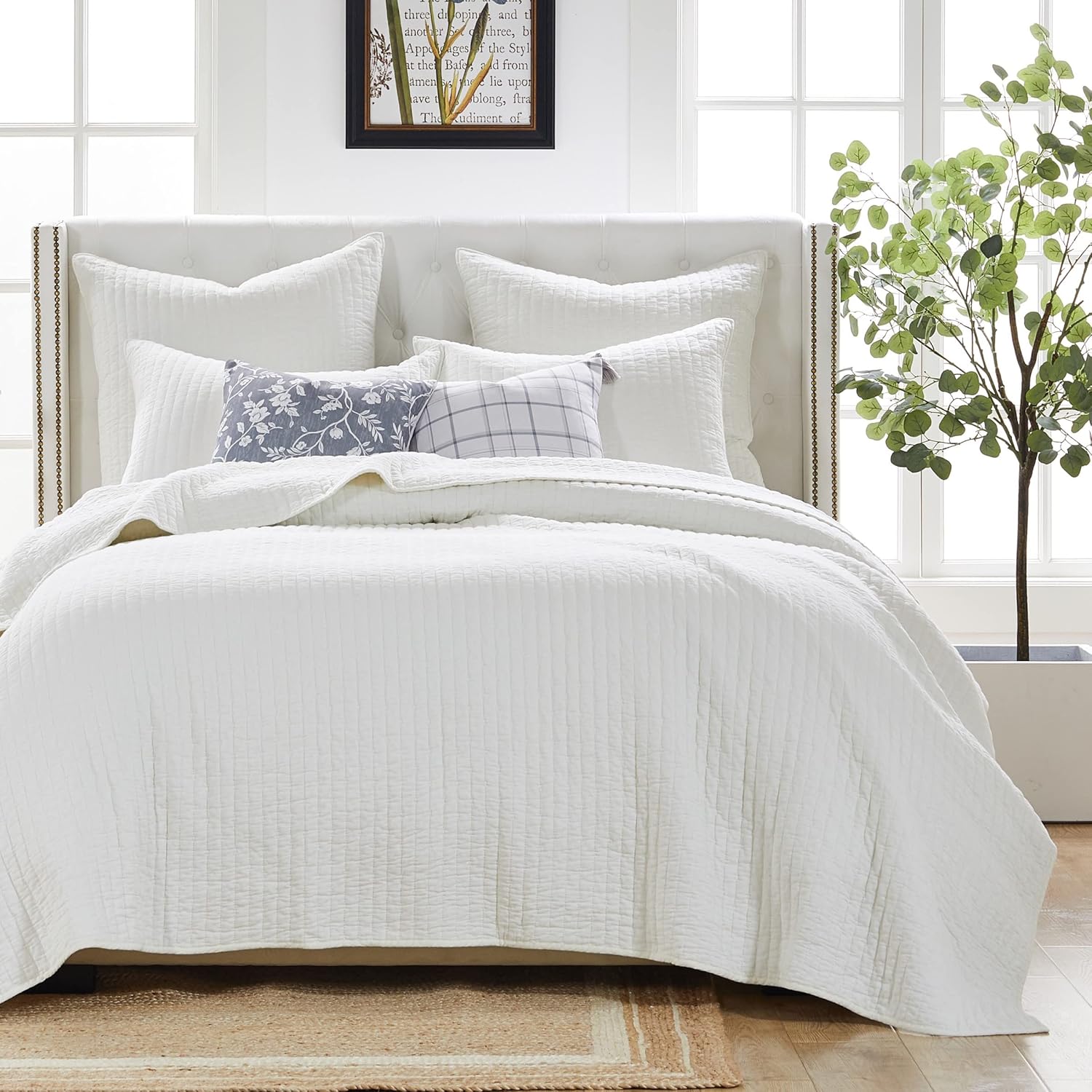 Greenland Home Textured Bedding Set Twin XL Antique White