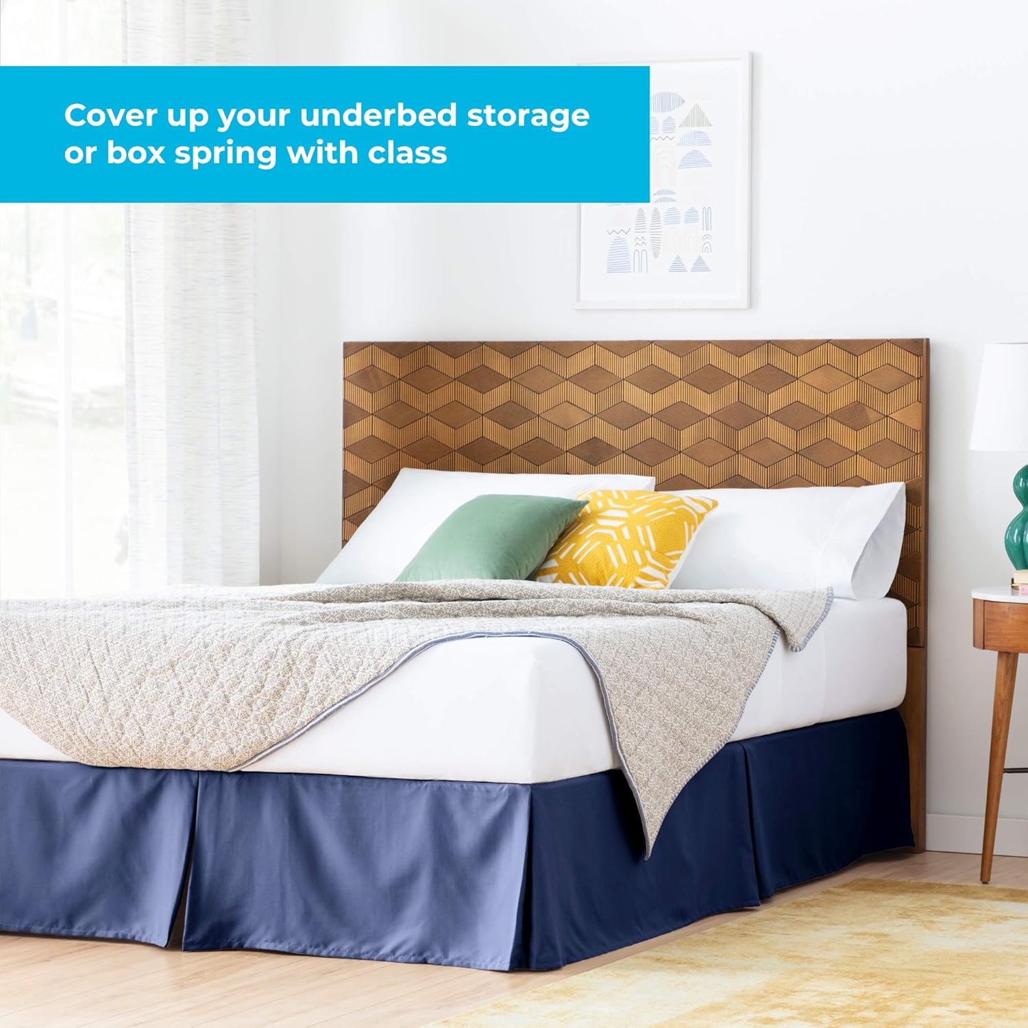 Linenspa 14 Inch Wrinkle Resistant Bed Skirt Twin White