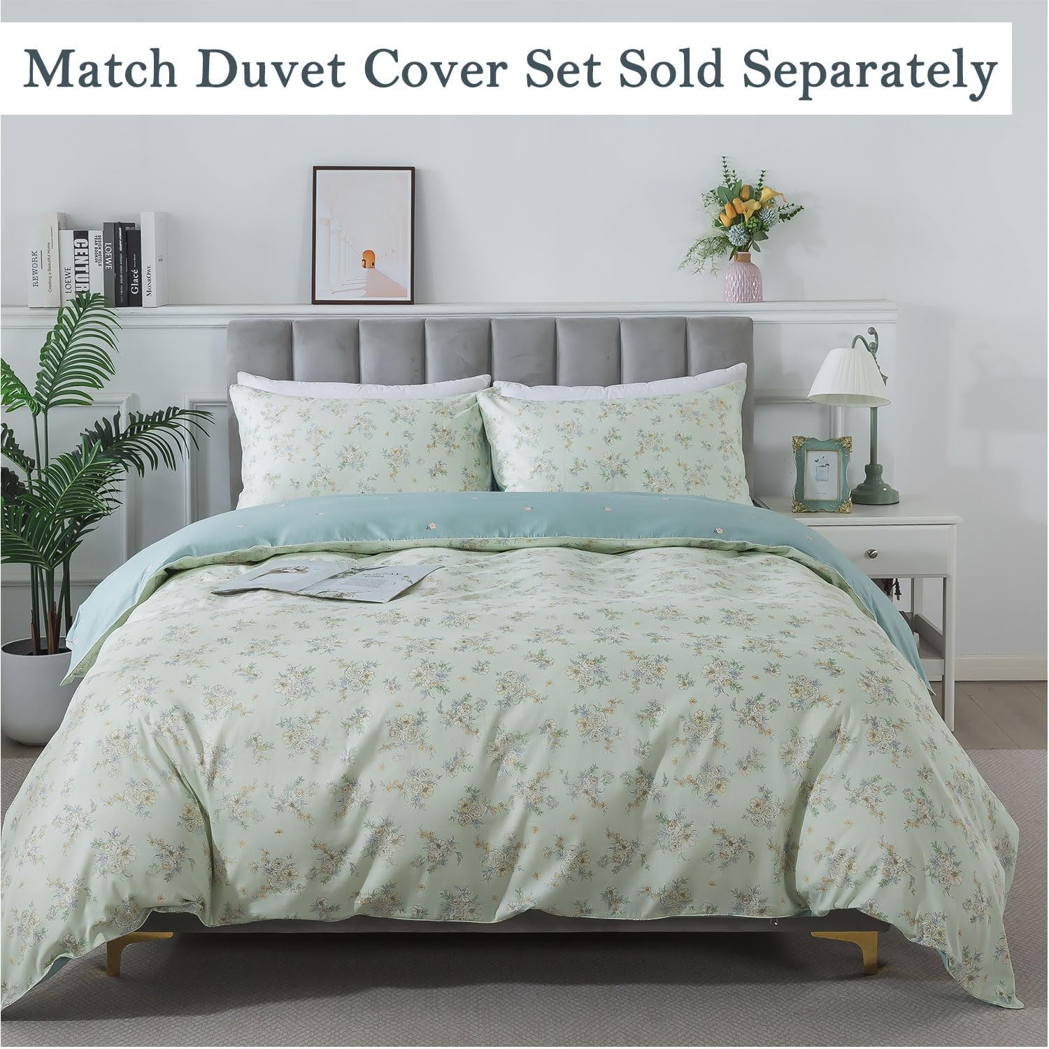 FADFAY Twin XL Floral Bed Sheet Set 4Pc