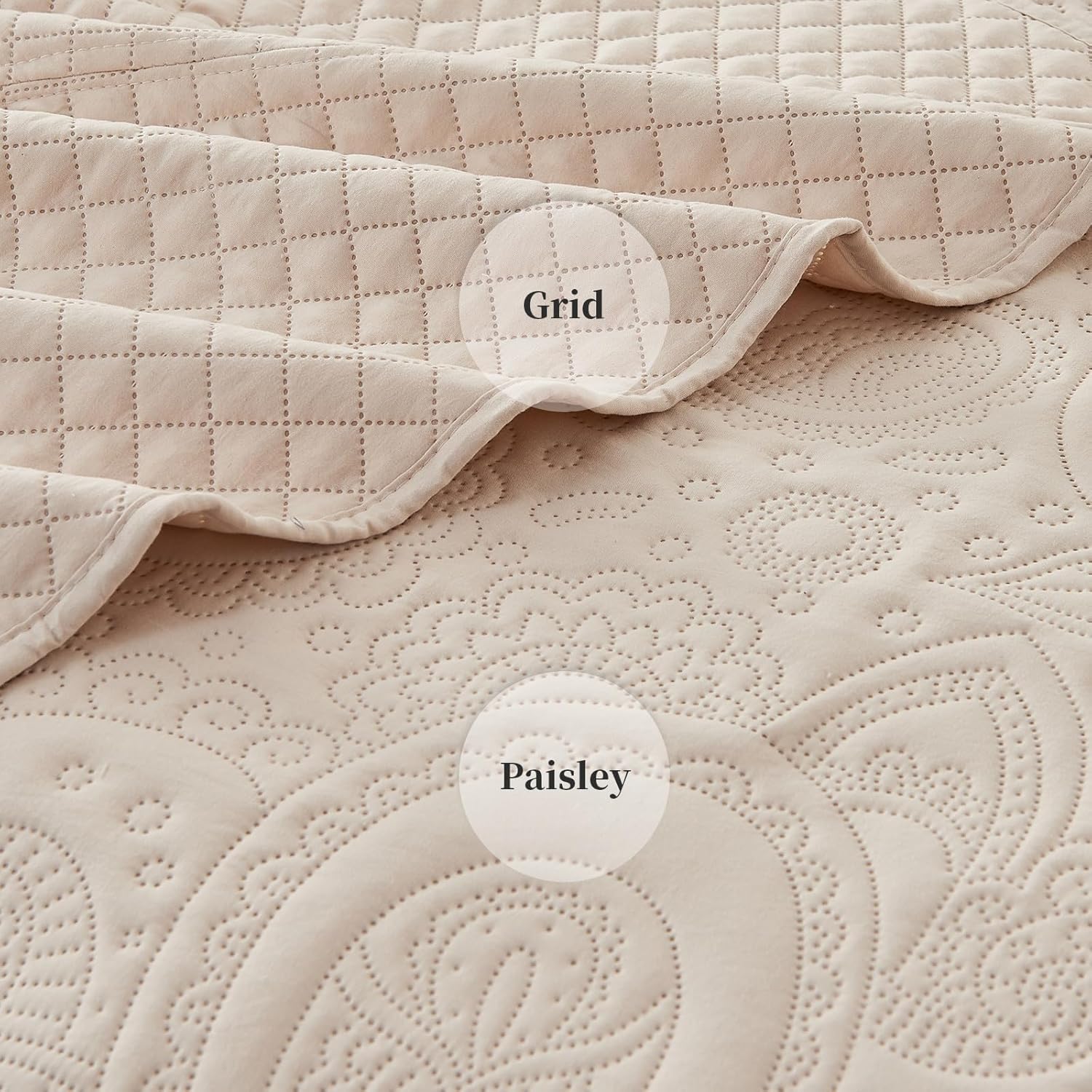 Alaskan King Bedspread Set 132x120 Inches Paisley Quilt