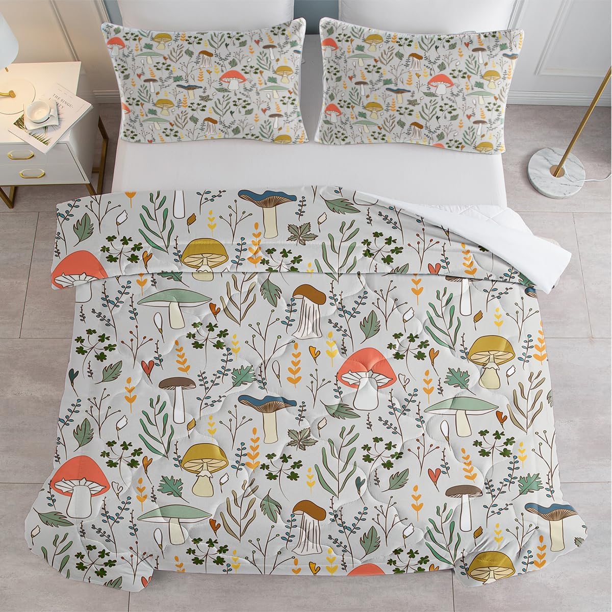 SOULZZZ Mushroom Comforter Set 3 Piece California King