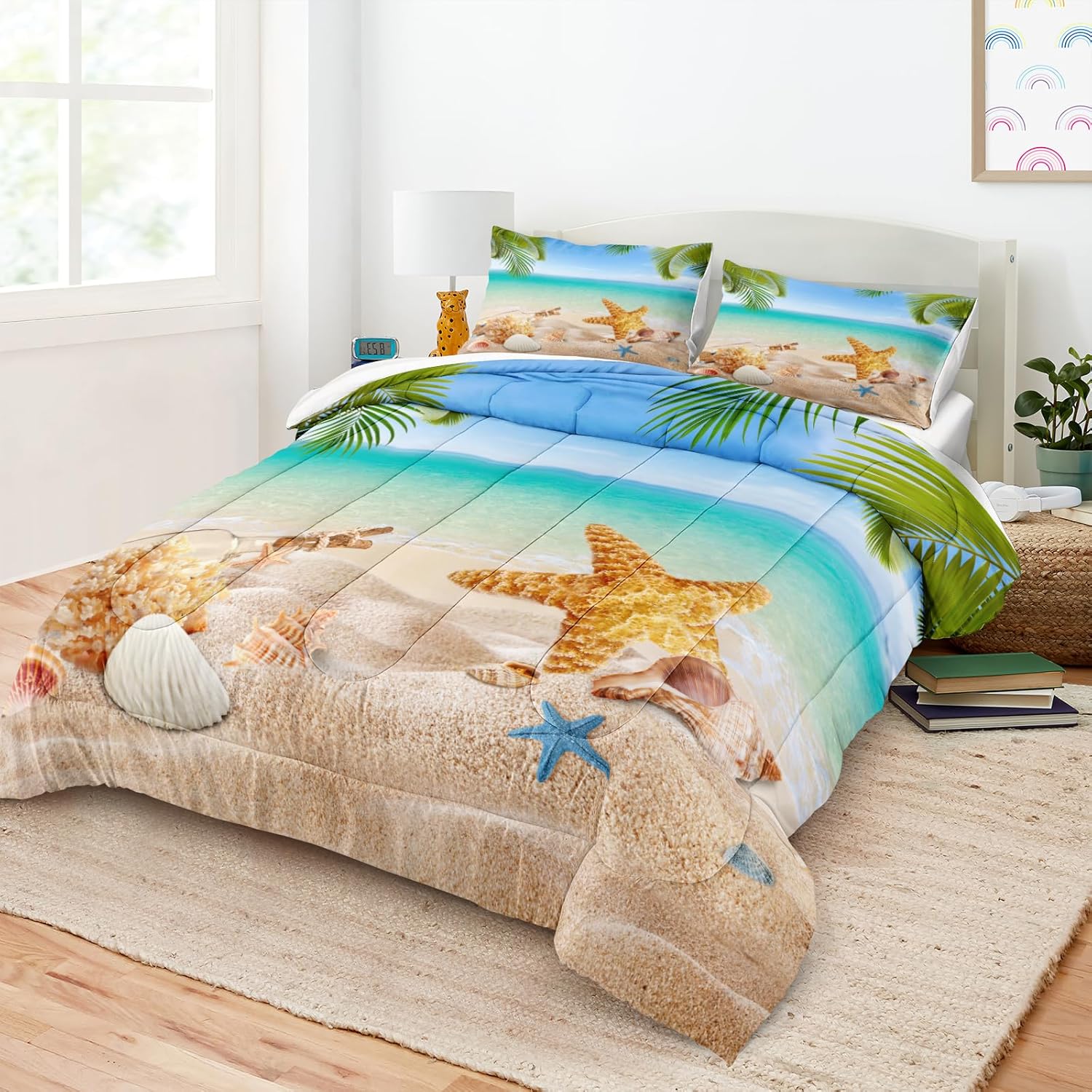 MOVE OVER 4 Piece King Size Beachy Comforter Set