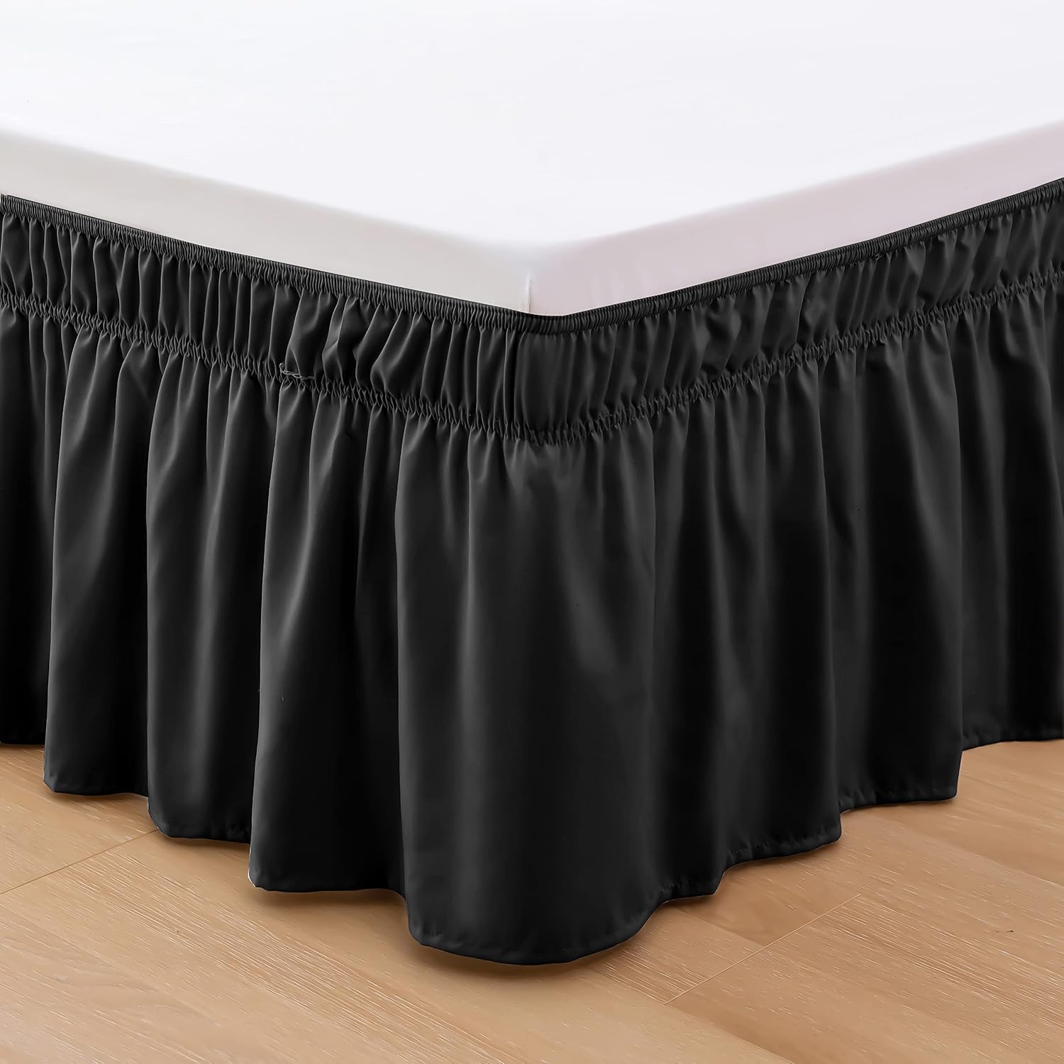 Elegant Comfort Ruffled Bed Skirt - 16 Inch Drop Black