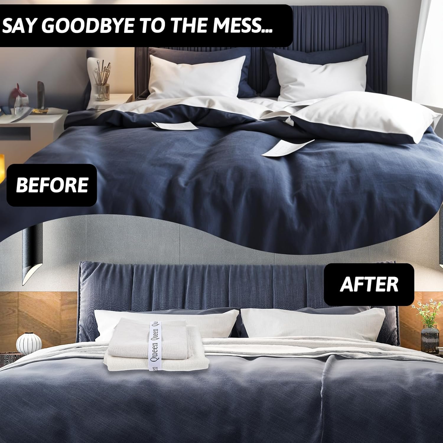 6 Pcs Bed Sheet Organizer Bands with Labels