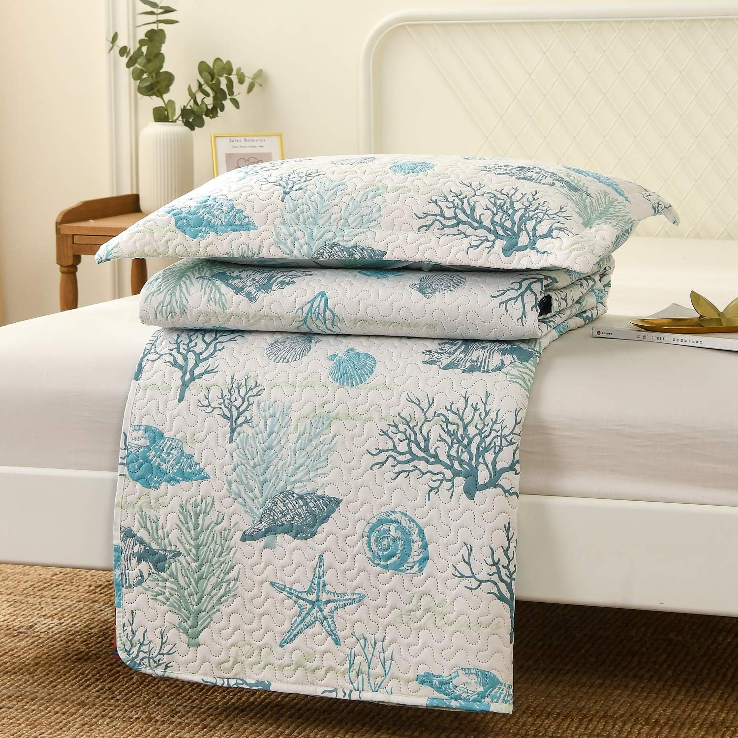 Hailea Ocean Theme Quilt Set Twin Size Reversible
