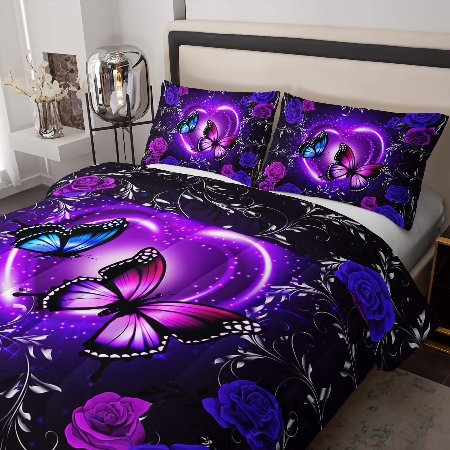 Butterfly Comforter Set Queen Size