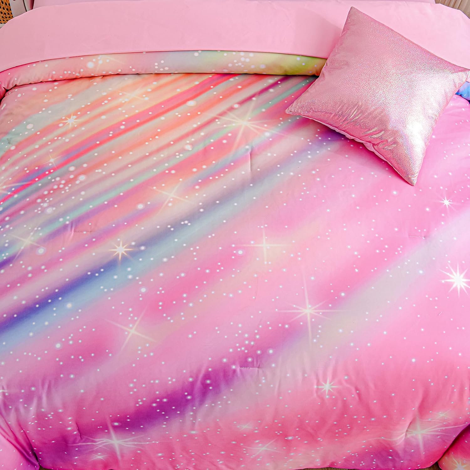 Btargot Super Soft 6 Piece Gradient Star Ring Comforter Set