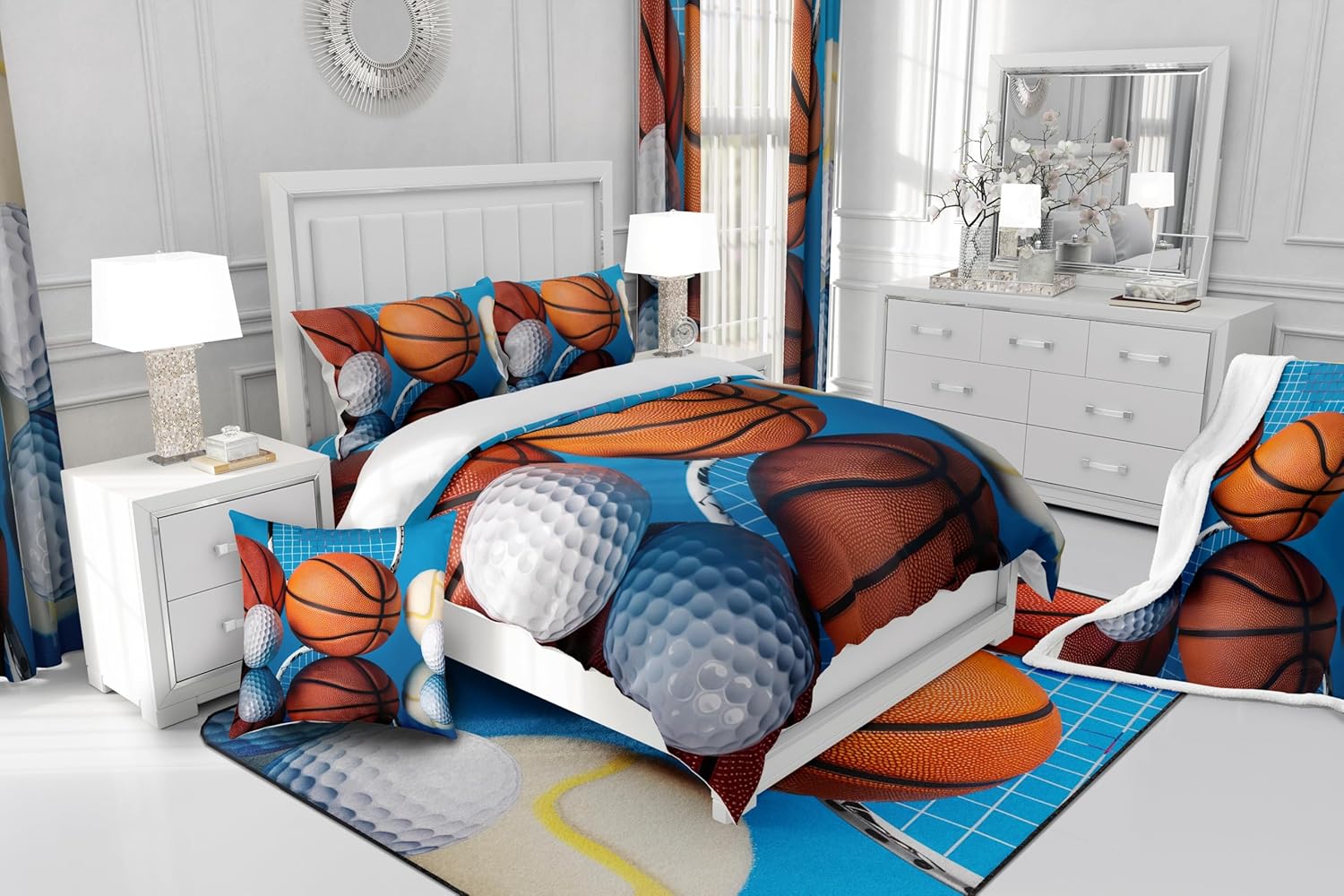 Erosebridal Boys Basketball Duvet Cover Set