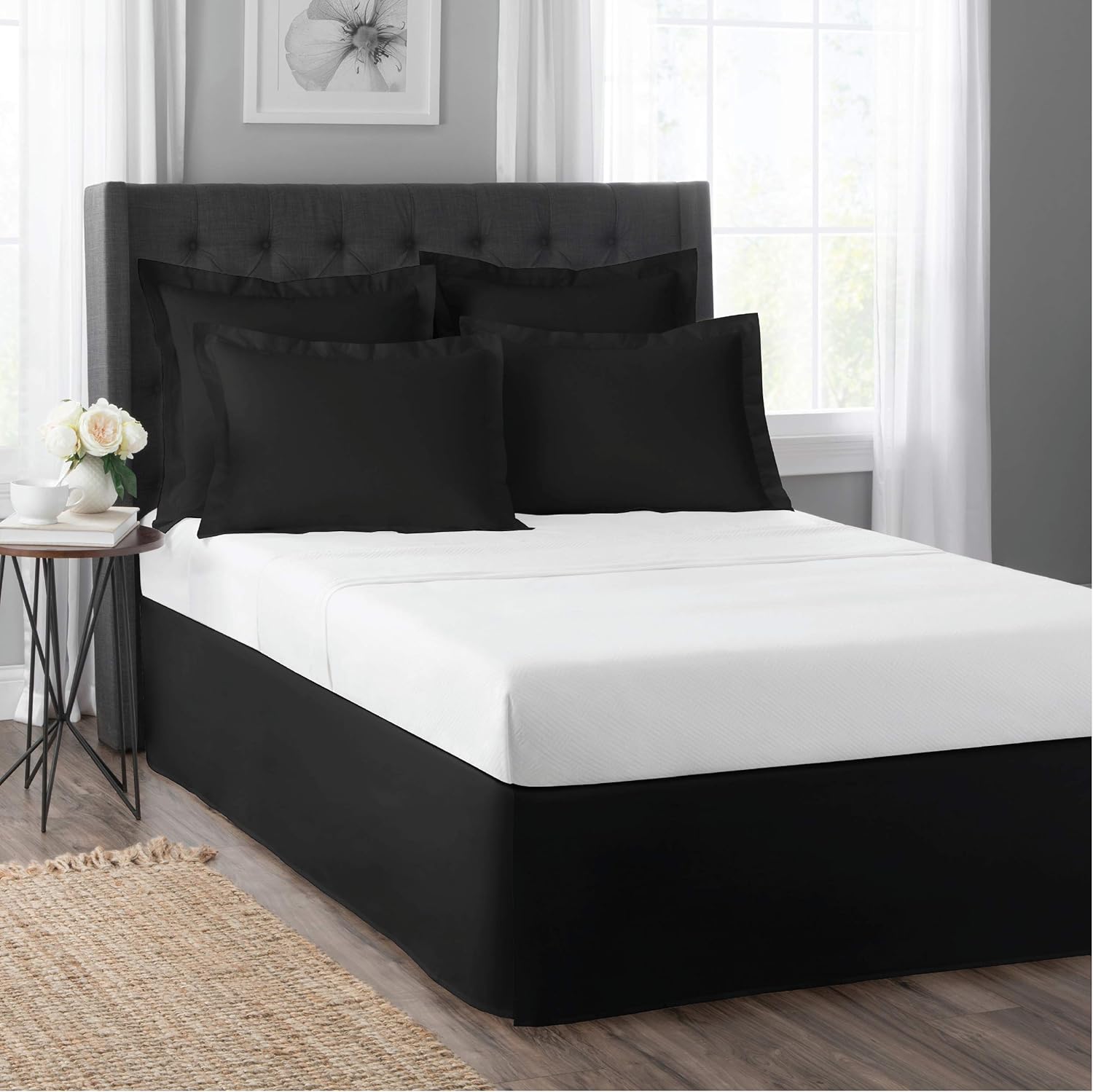 TODAYS HOME Home Classic Tailored Bed Skirt Twin Black