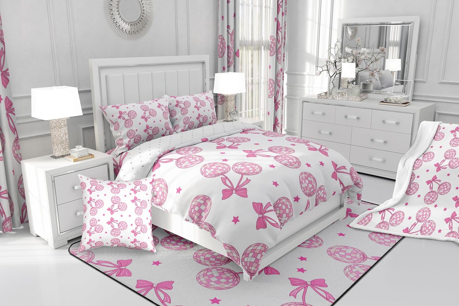 Feelyou Pink Disco Mirror Ball Sheet Set King Size