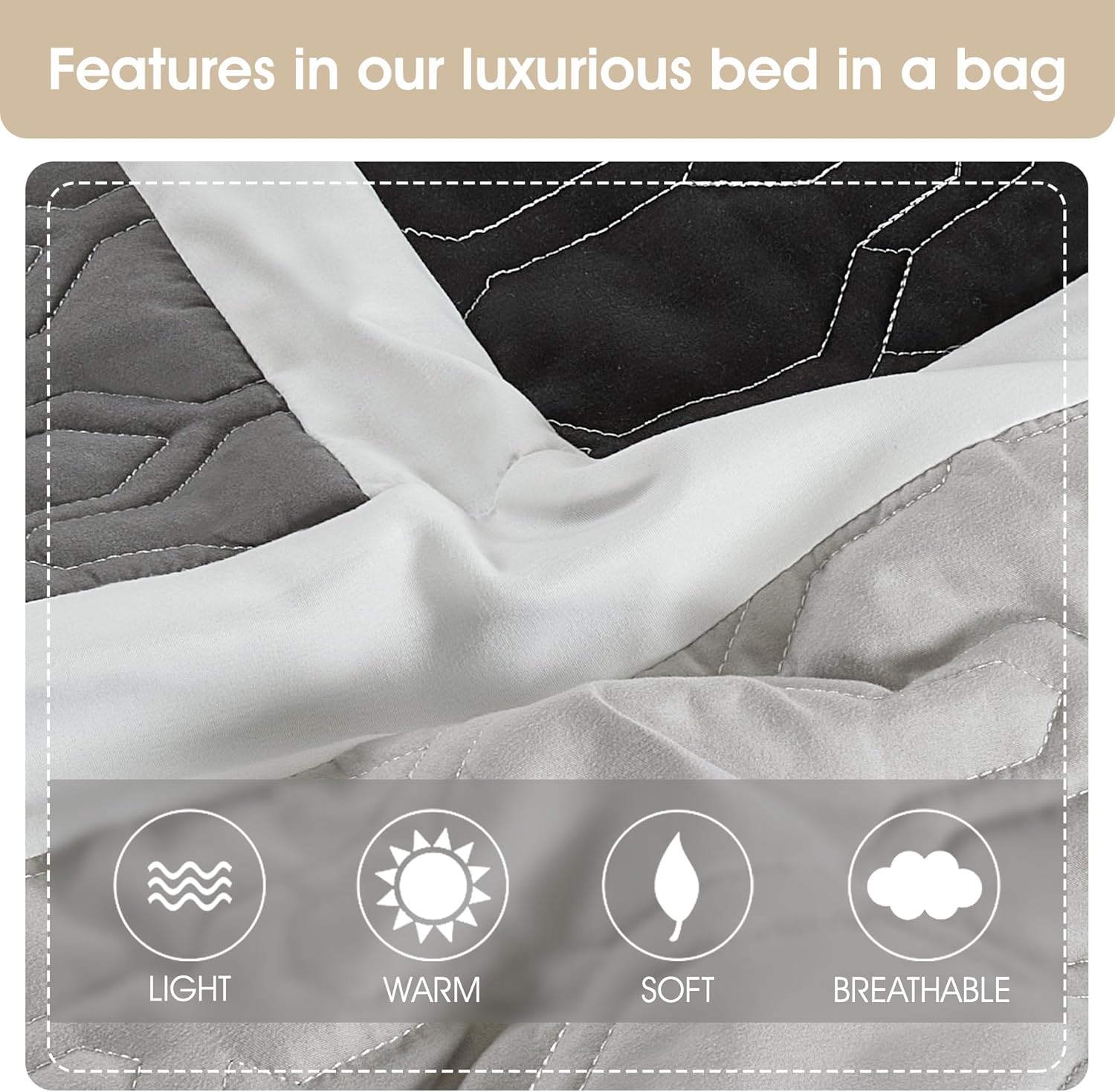 Stratford Park Black and Grey California King Comforter Set