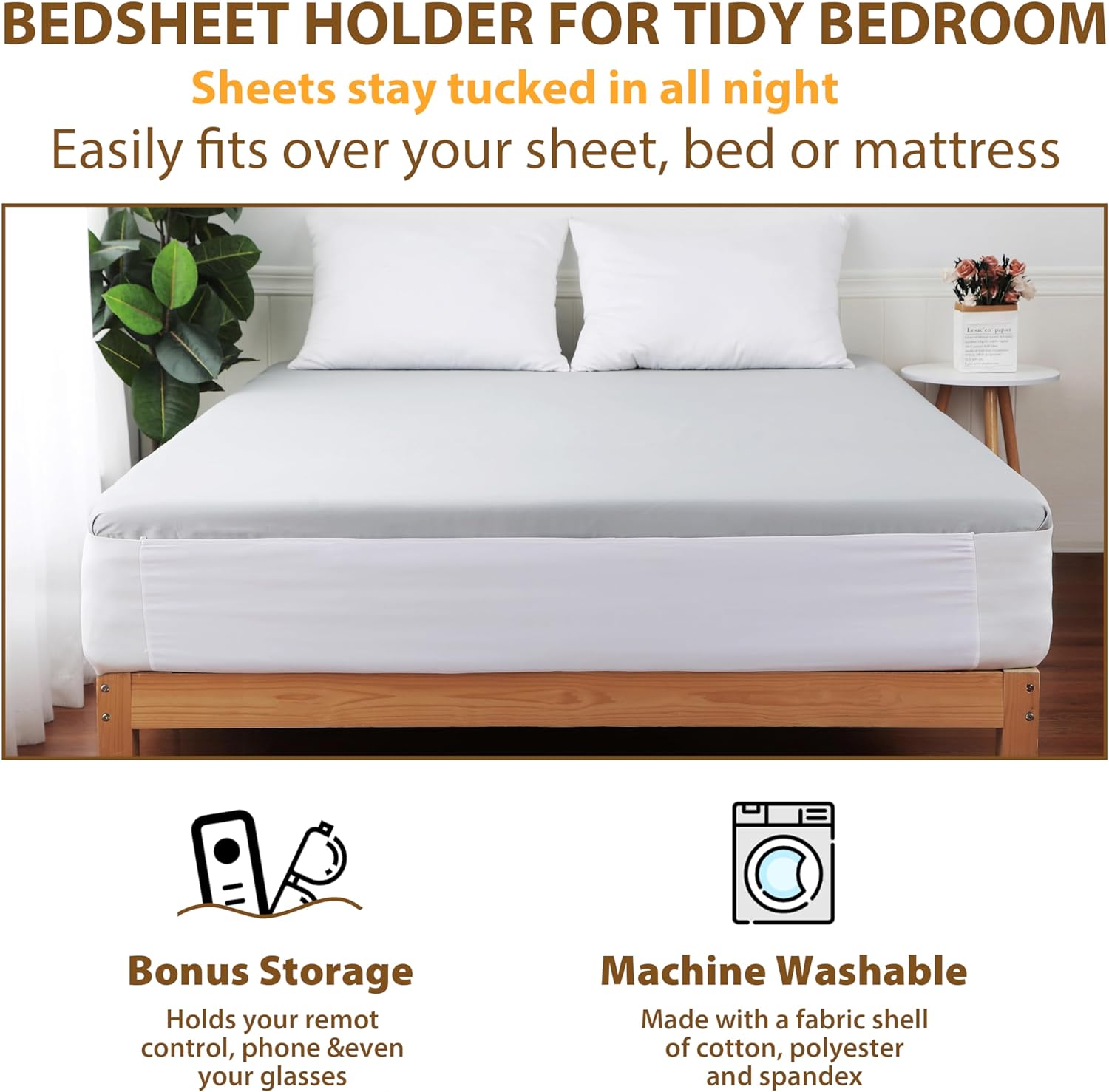 ALLFULL Fitted Sheet Straps for Full Mattress