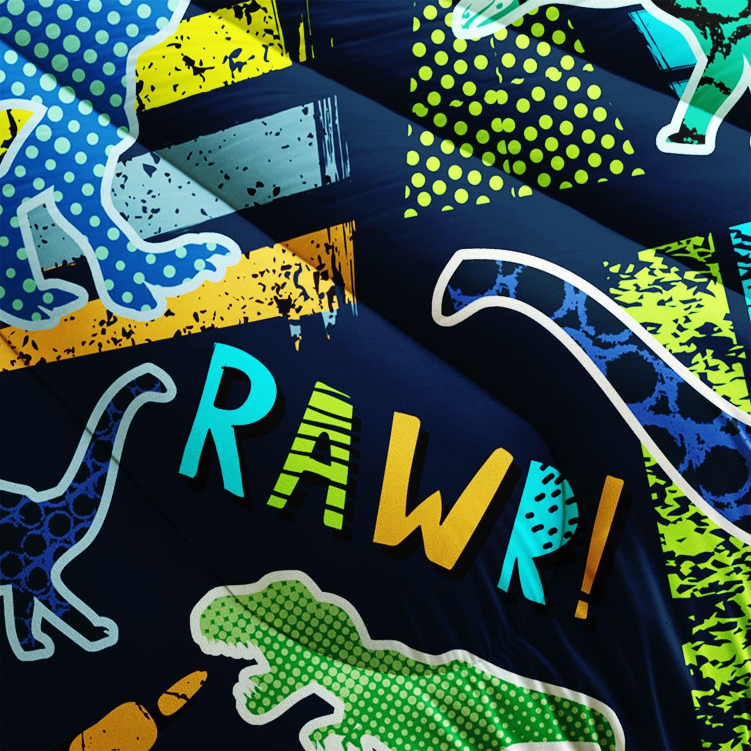 AILONEN Dinosaur Print Comforter Set Queen Size