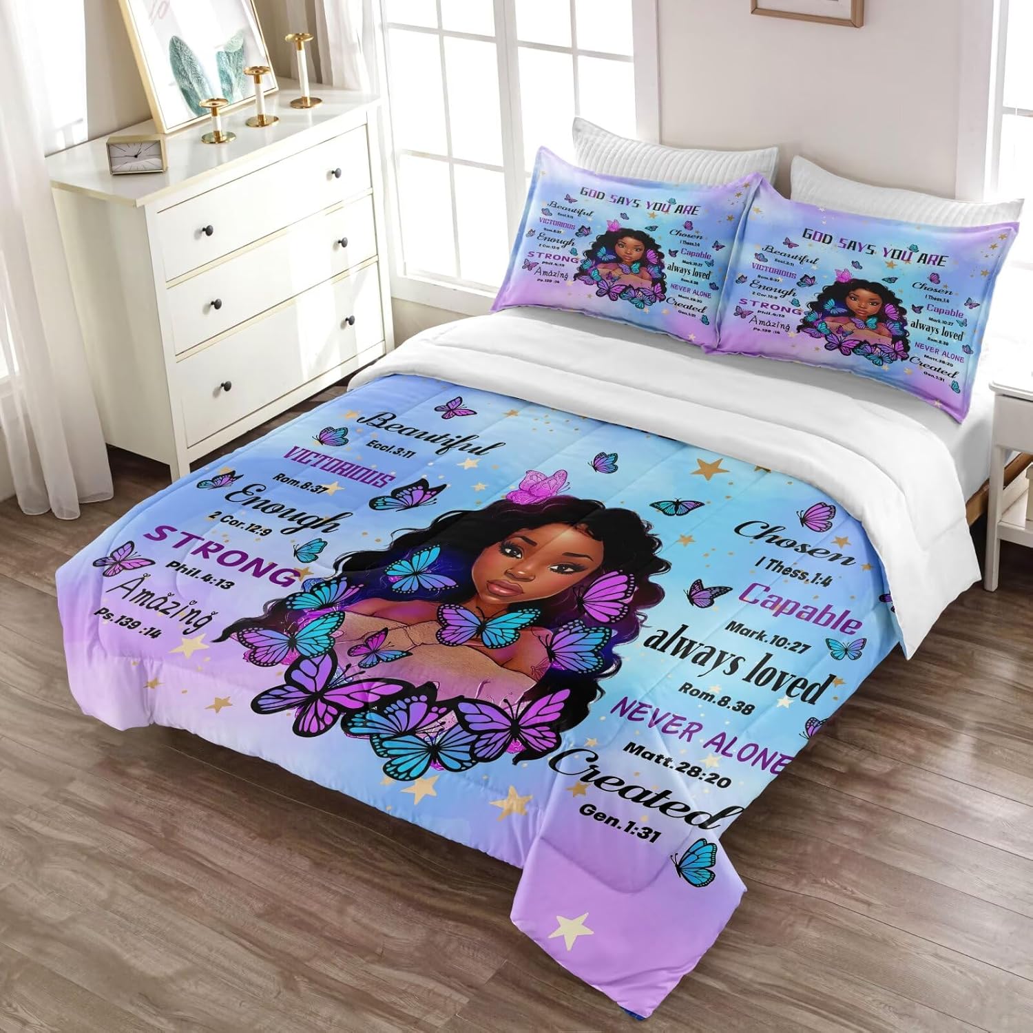 Black Girl Magic Comforter Set Twin Size 1