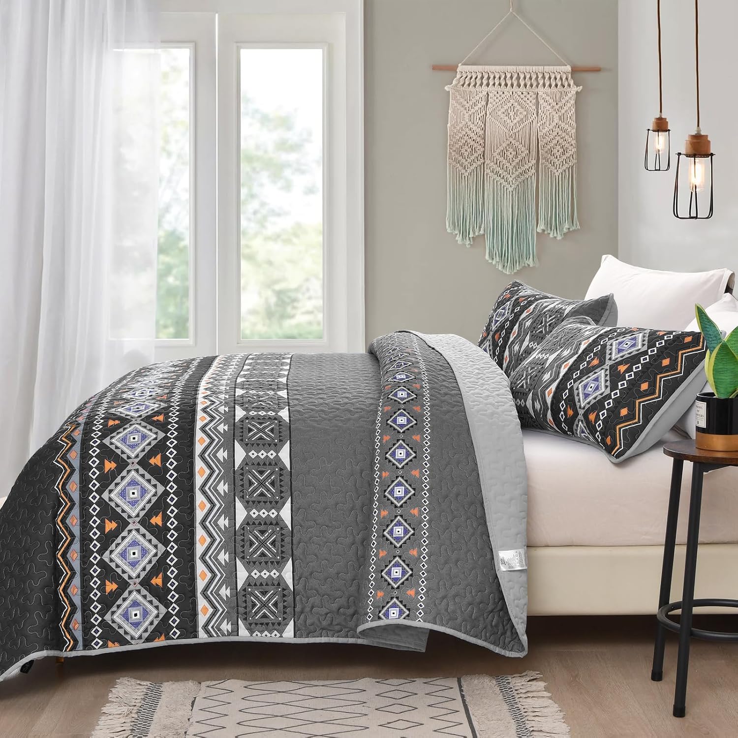 WONGS BEDDING Boho Quilt Set King