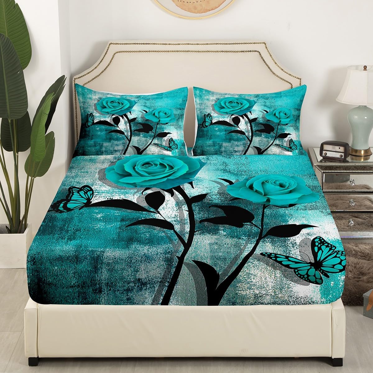 Teal Blue Ombre Sheet Set King Size