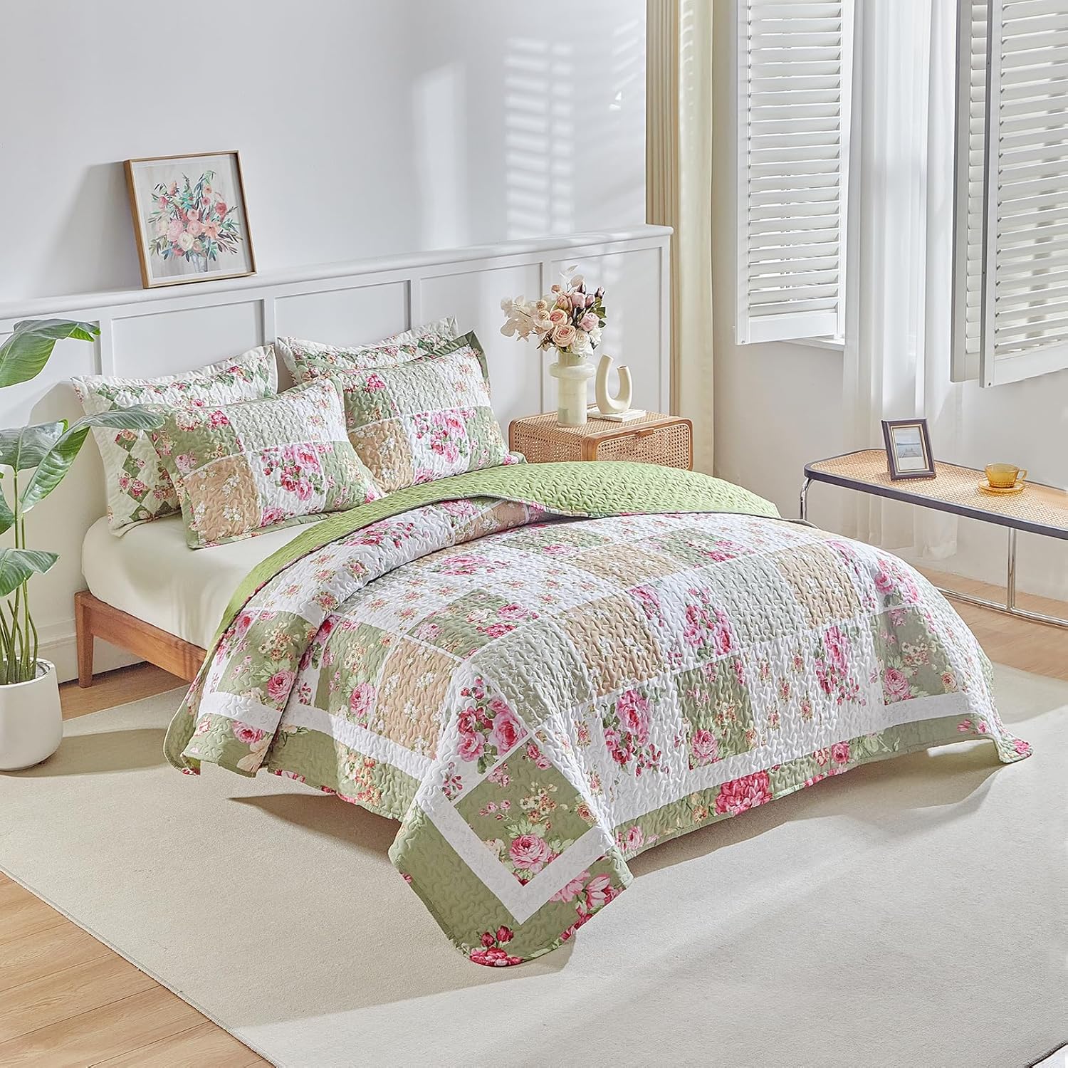 Patchwork Quilt Set King Size 3 Pieces