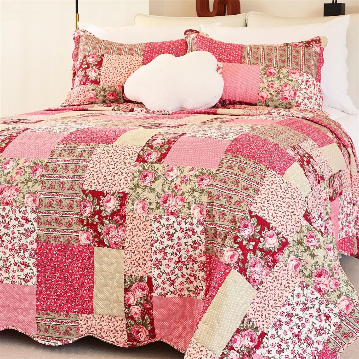 Cmfshape Summer Floral Oversize King Quilt Set