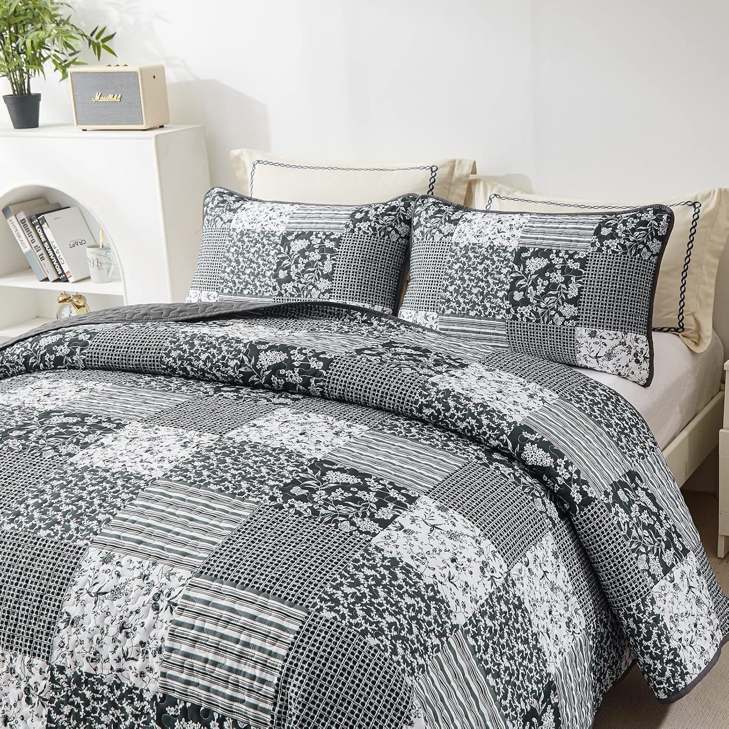 Mybedsoul Plaid Patchwork Quilt Set California King