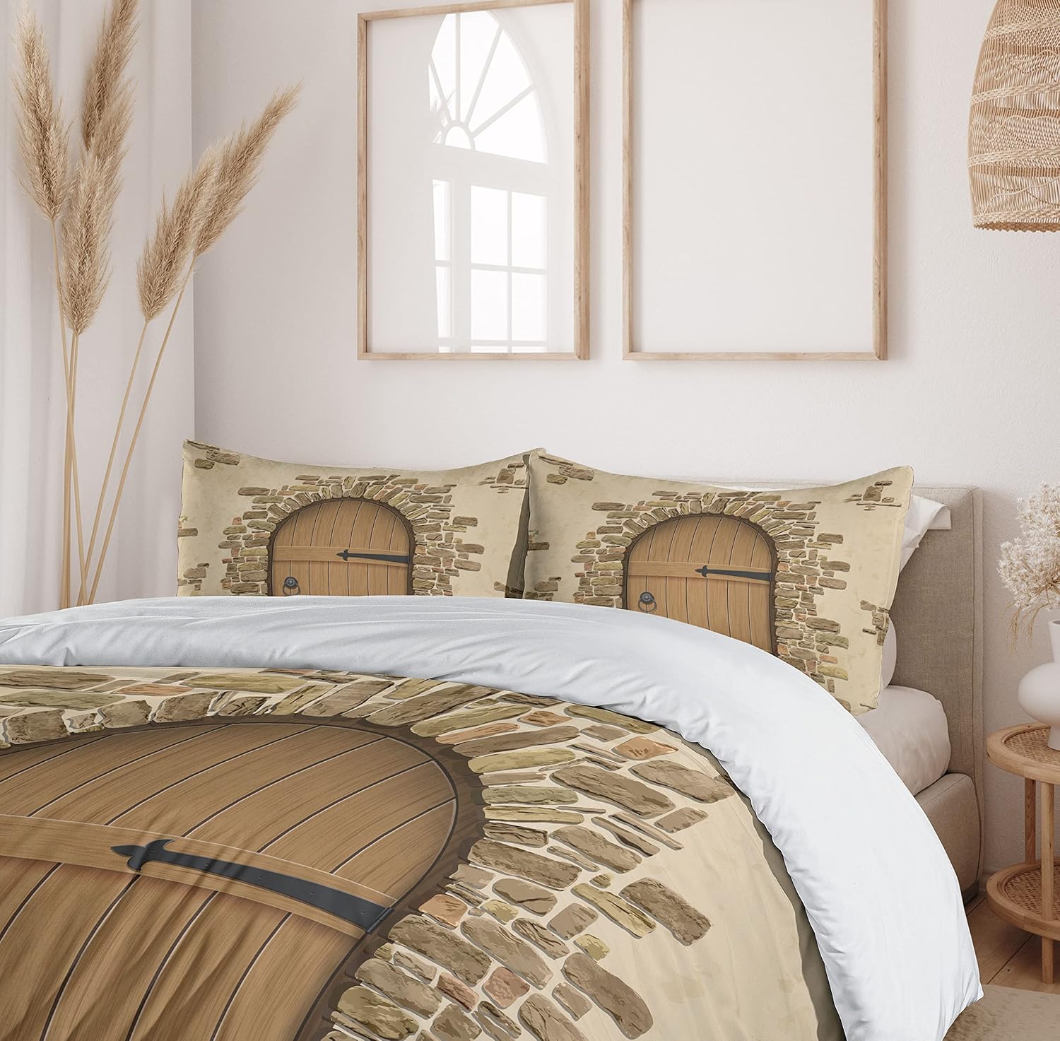 Ambesonne Rustic Duvet Cover Set Twin Size Sand Brown