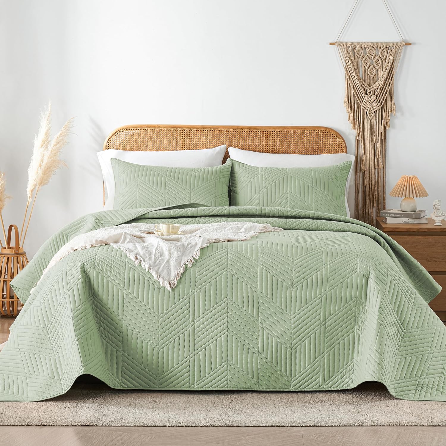 Davulos Queen Quilt Set Sage Green