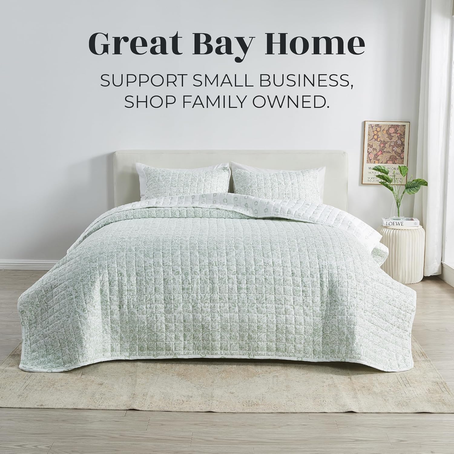 Great Bay Home King Size Floral Quilt Bedding Set 1
