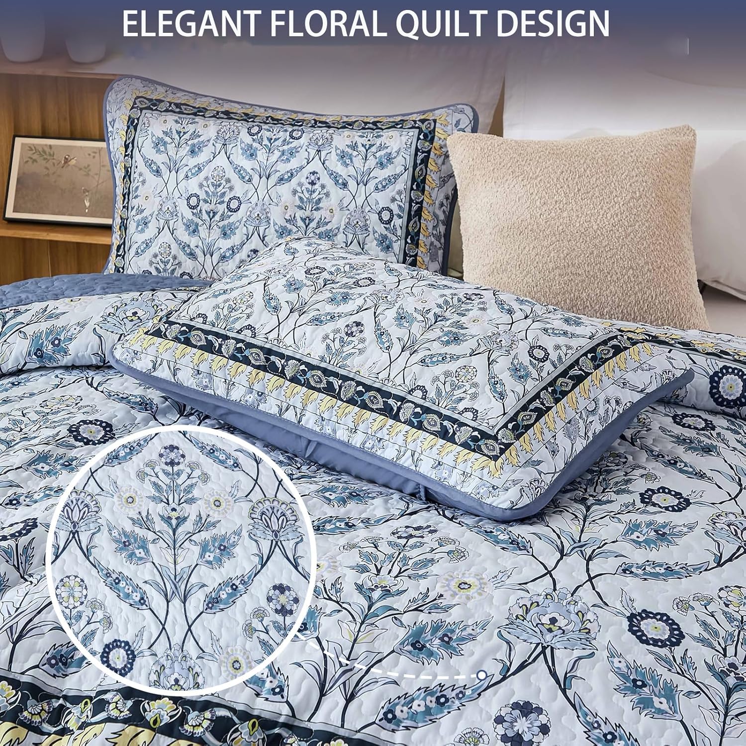 DJY Queen Size Quilt Set with 2 Pillowcases