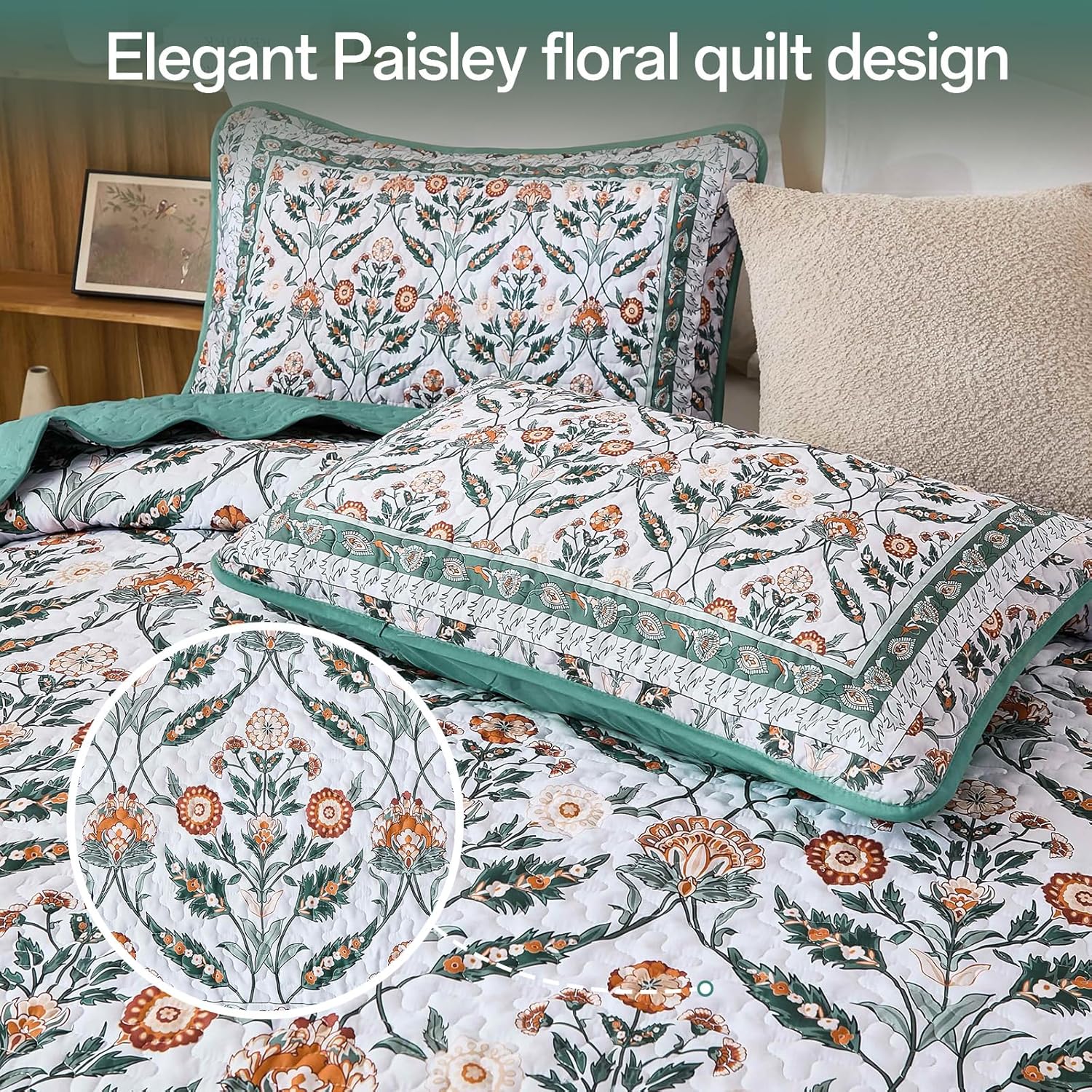 DJY King Size Quilt Set with 2 Pillowcases 1