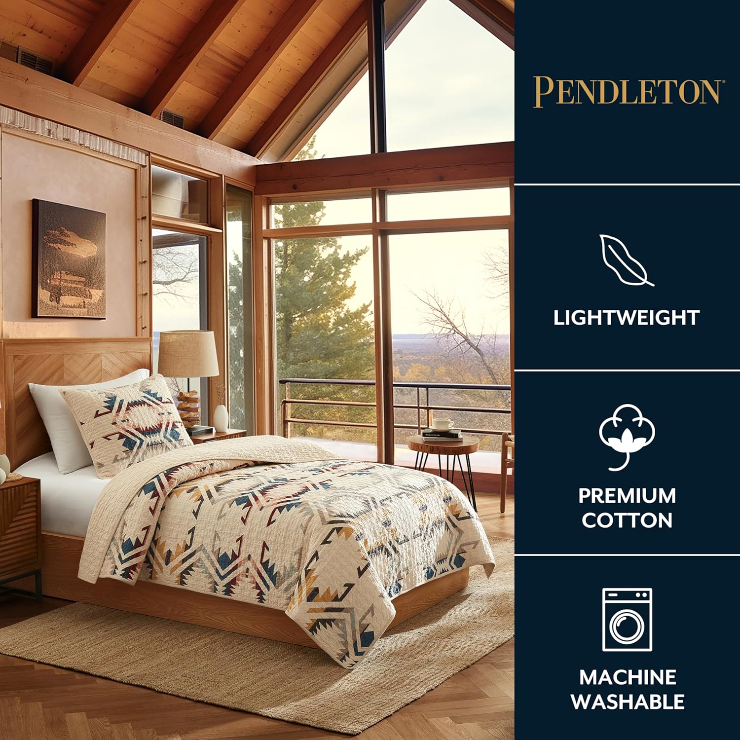 Pendleton White Sands Twin Quilt Set with 1 Sham 1