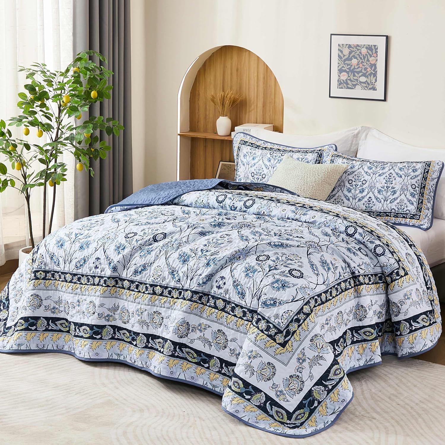 DJY Queen Size Quilt Set with 2 Pillowcases