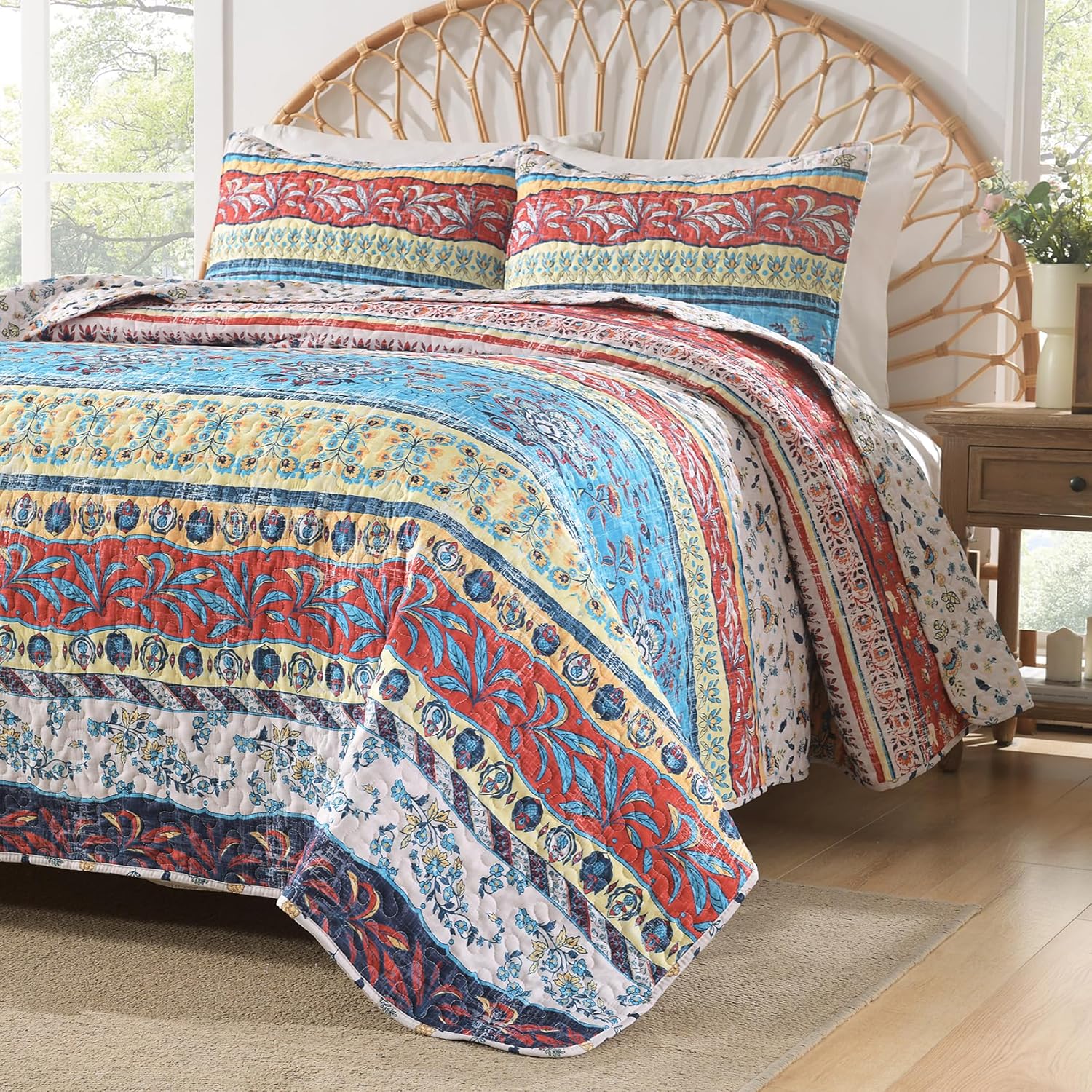 HORIMOTE HOME Boho Style Queen Quilt Set 1