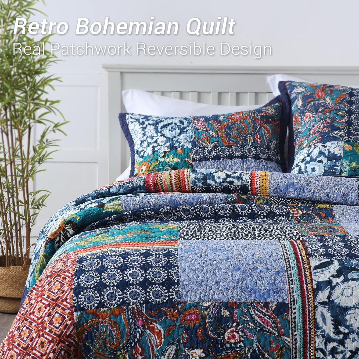 Yvooxny Reversible California King Quilt Set 1