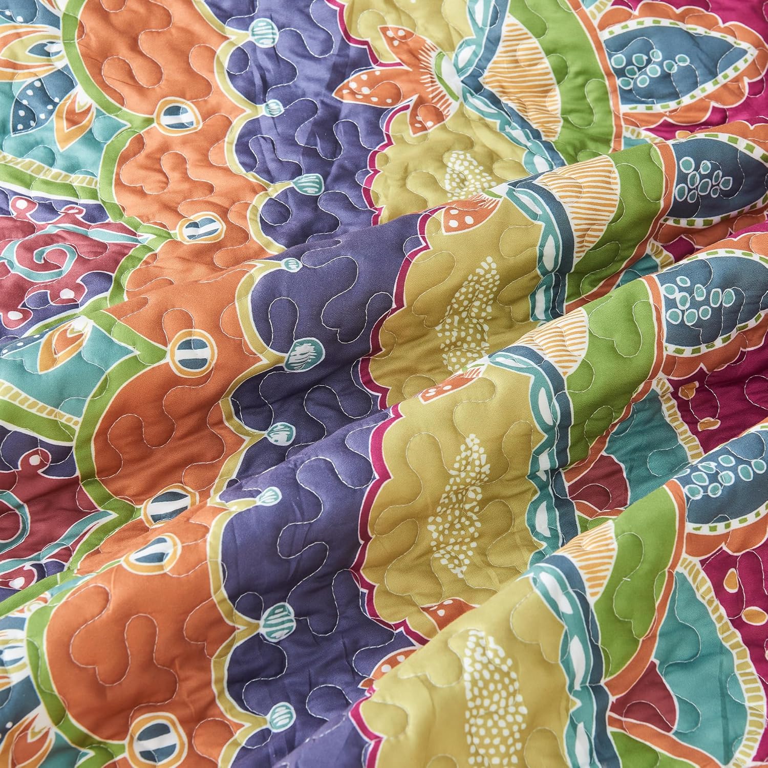Vibrant Boho Reversible King Size Quilt Set