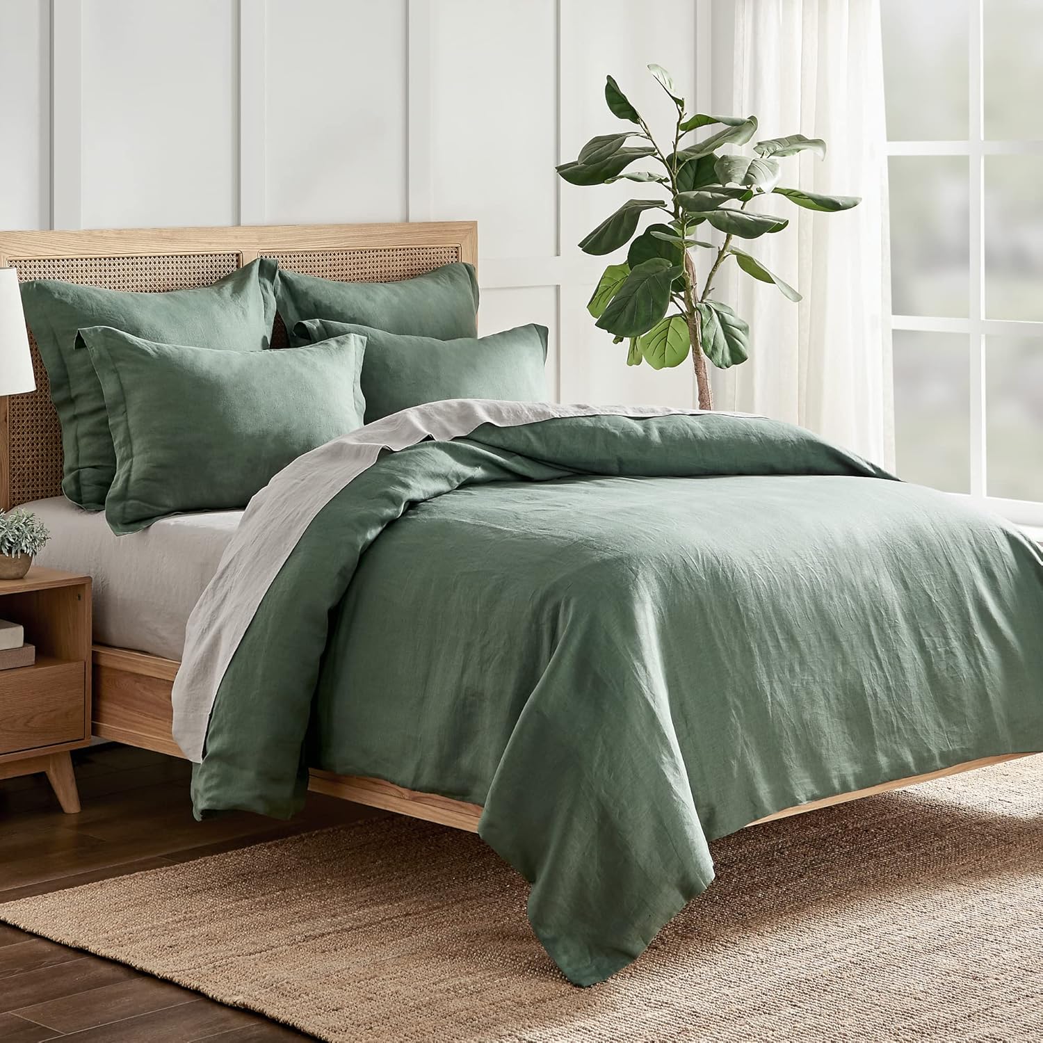 Levtex Home Linen Sheet Set Twin XL Light Grey