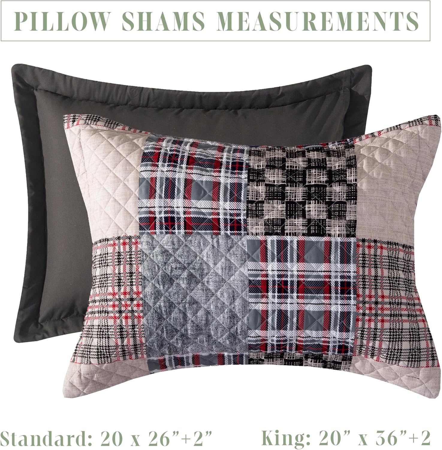 Elegant Comfort 3-Piece Plaid Reversible Quilt Set - King Brown