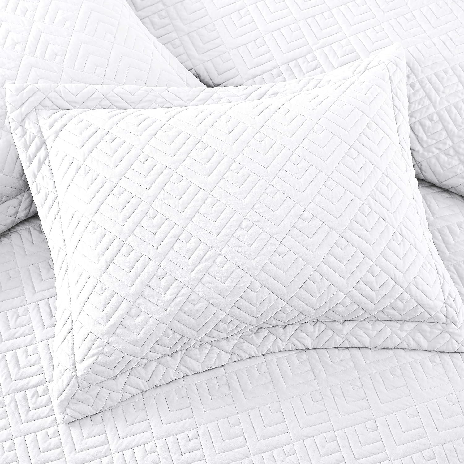 EXQ Home Quilt Set King Size White 3 Piece